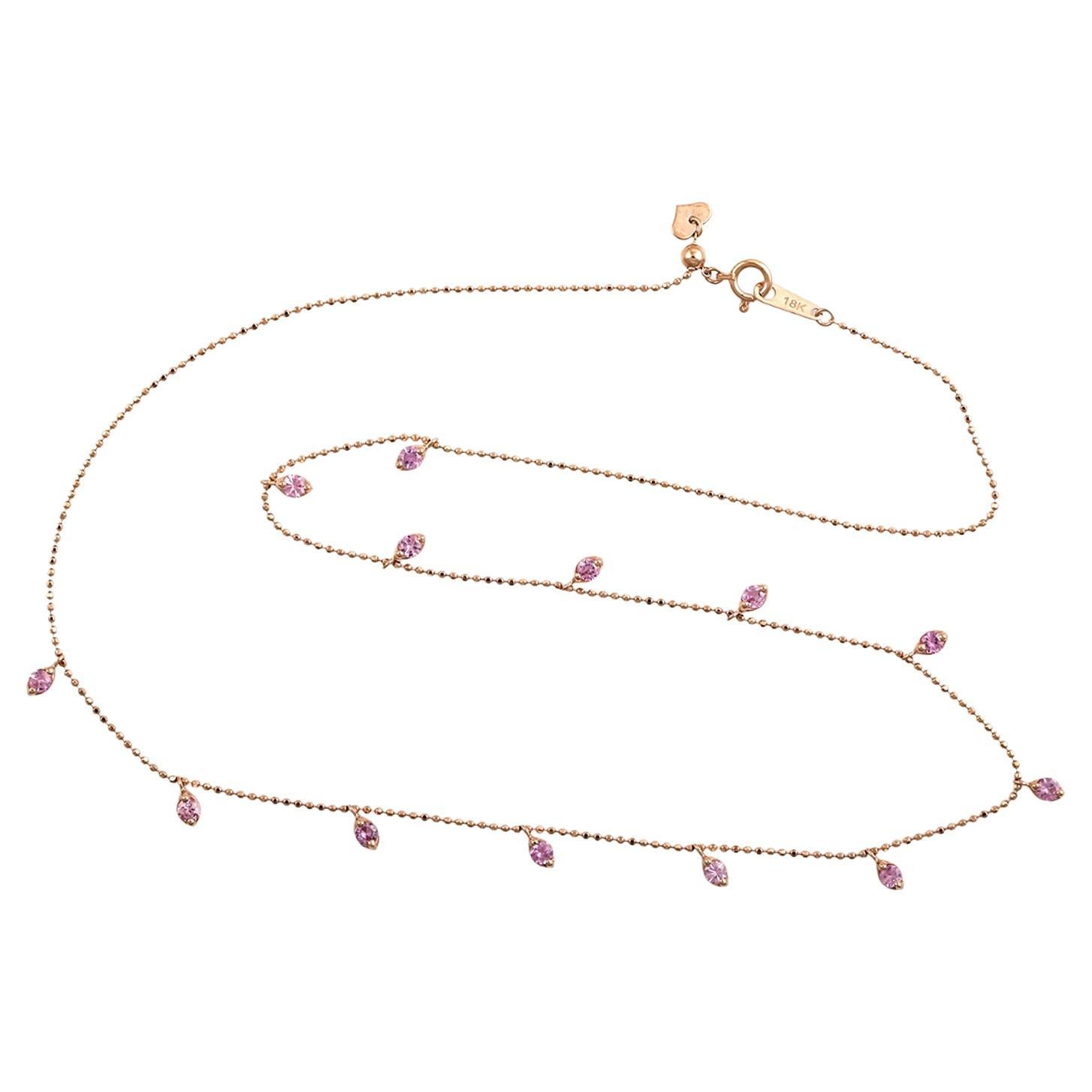 Sapphire Chain Necklace Made In 18k Yellow Gold