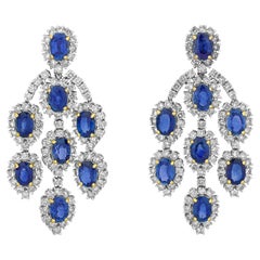 Sapphire Chandelier Earrings, 15.00 Carats