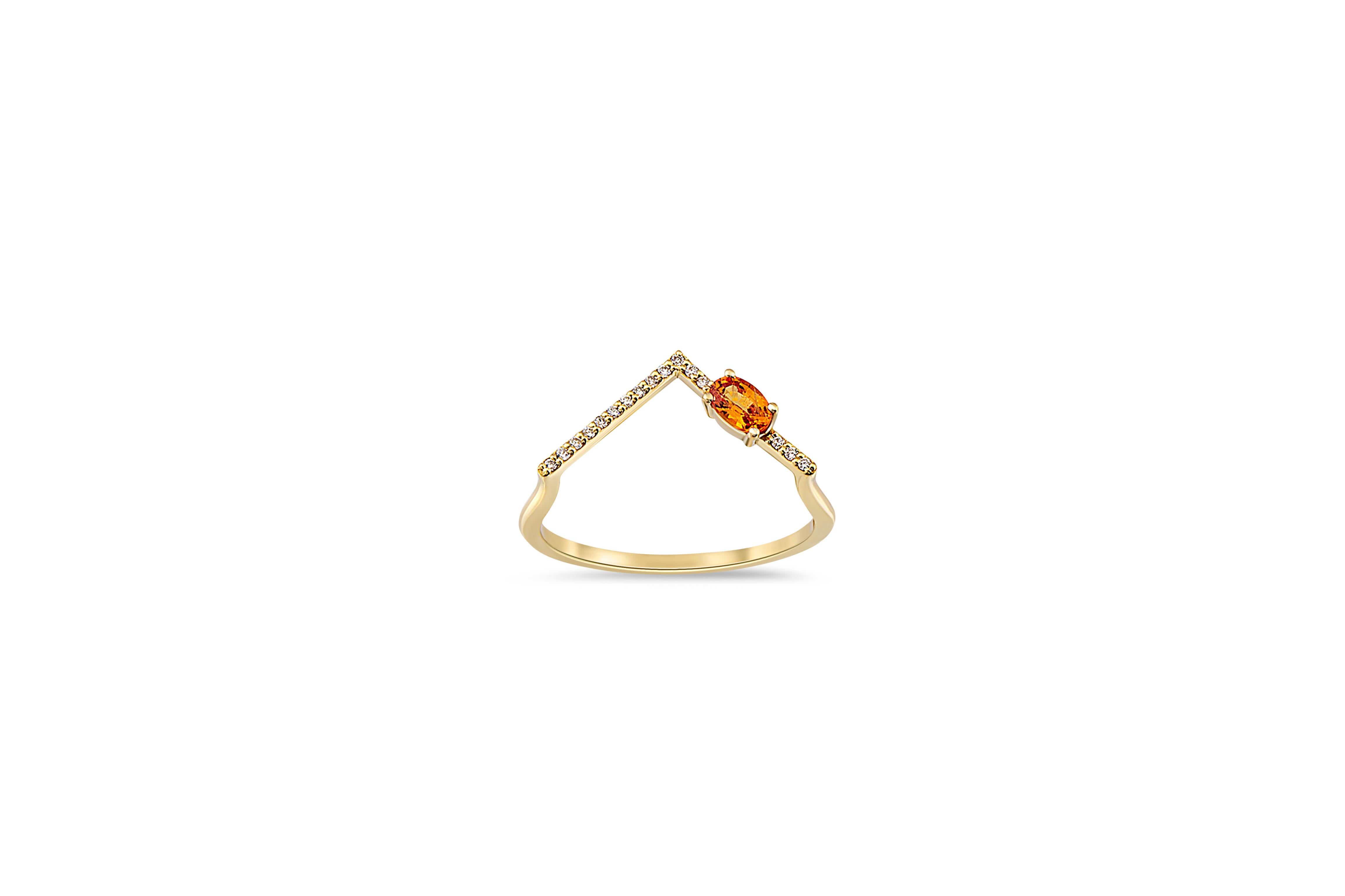 For Sale:  Sapphire chevron 14k gold ring. 3