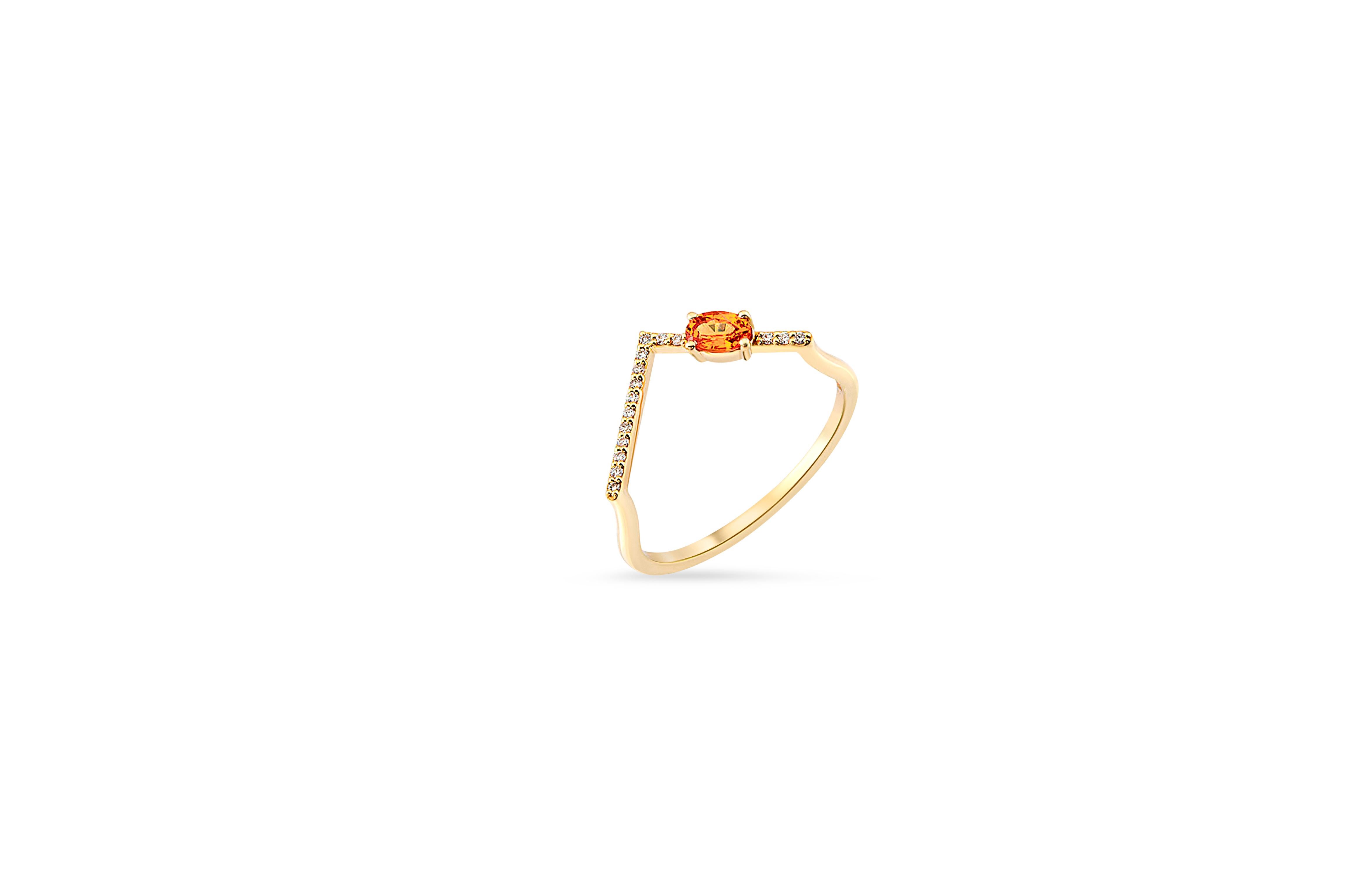 For Sale:  Sapphire chevron 14k gold ring. 4