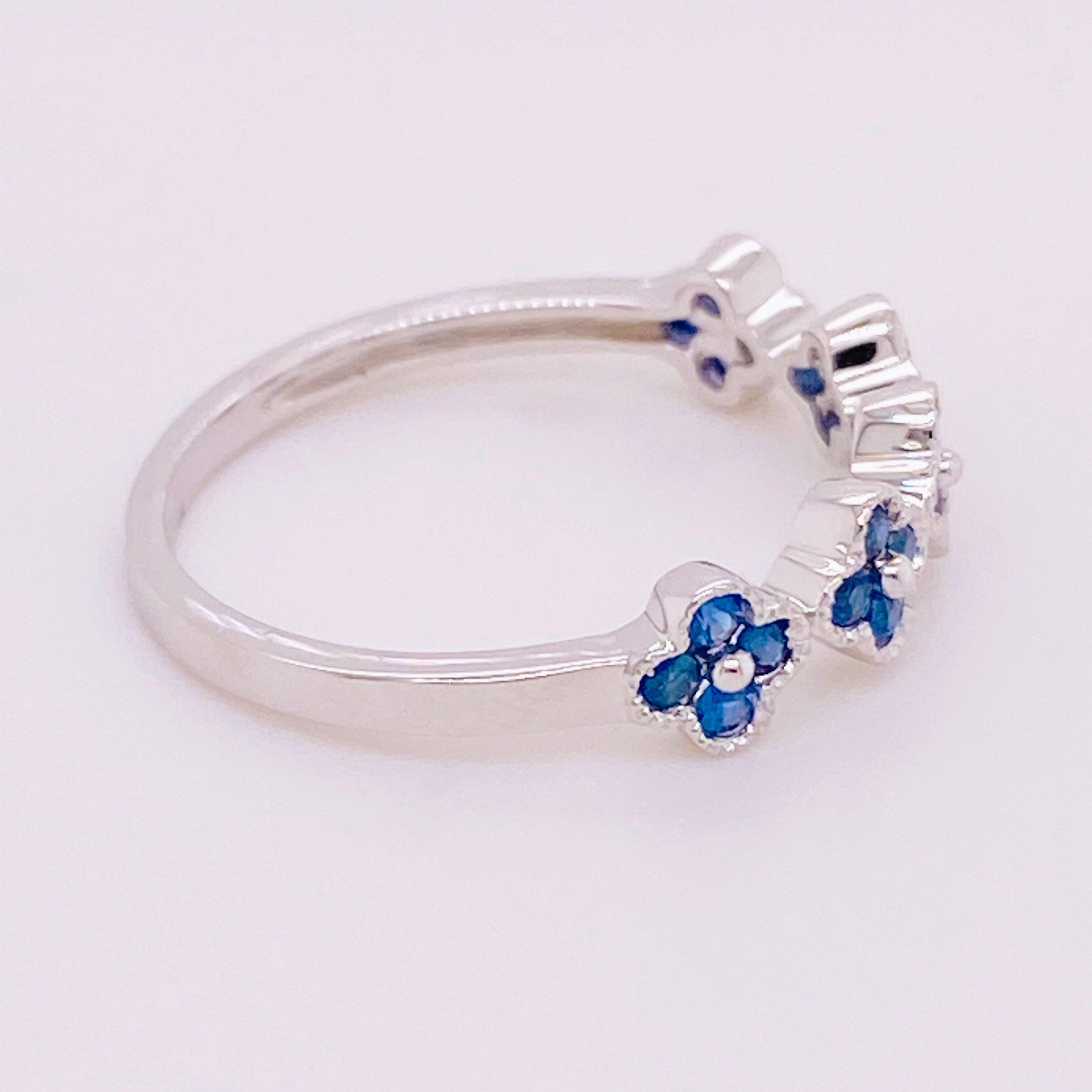 blue sapphire stackable ring
