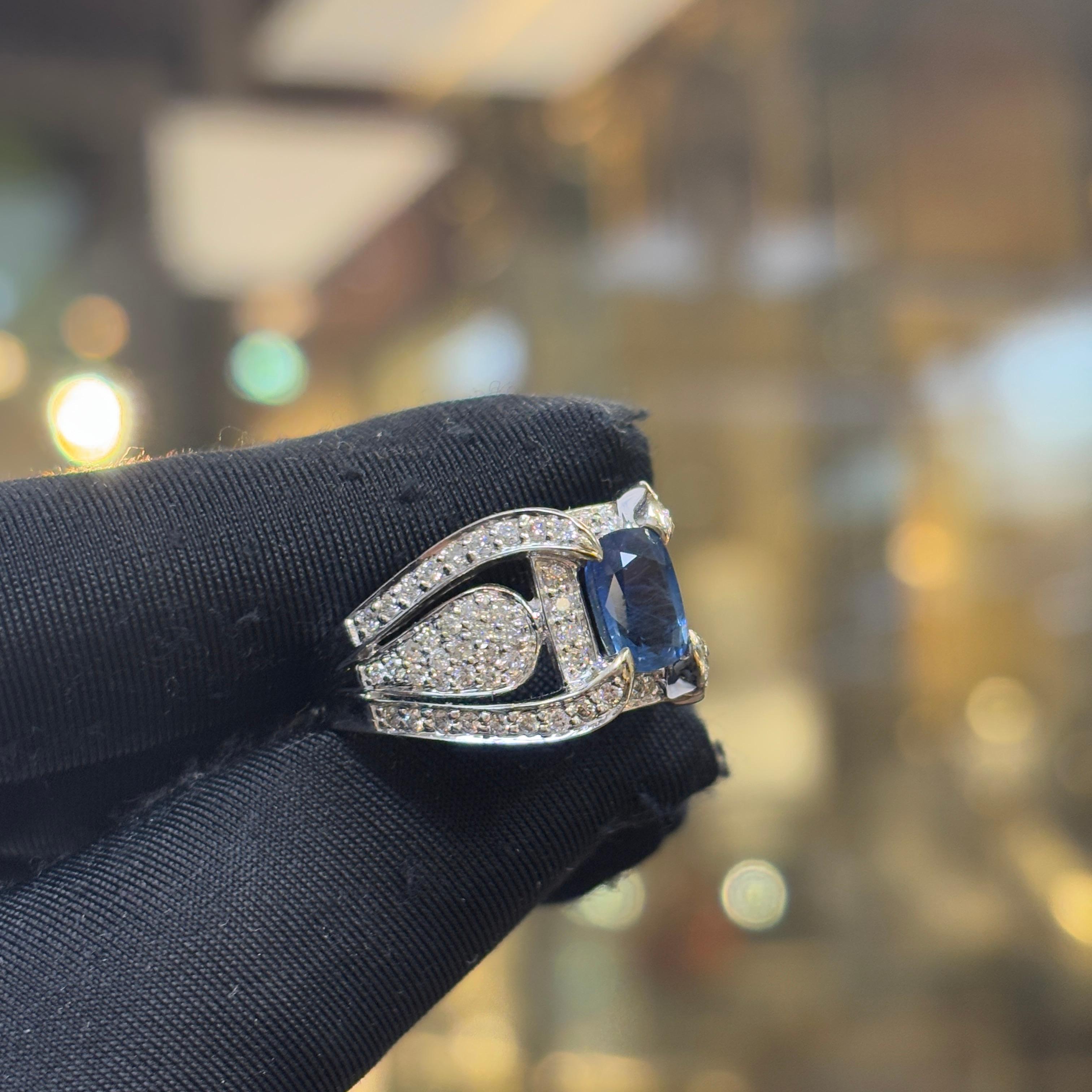 Saphir-Cocktailring im Zustand „Hervorragend“ im Angebot in New York, NY