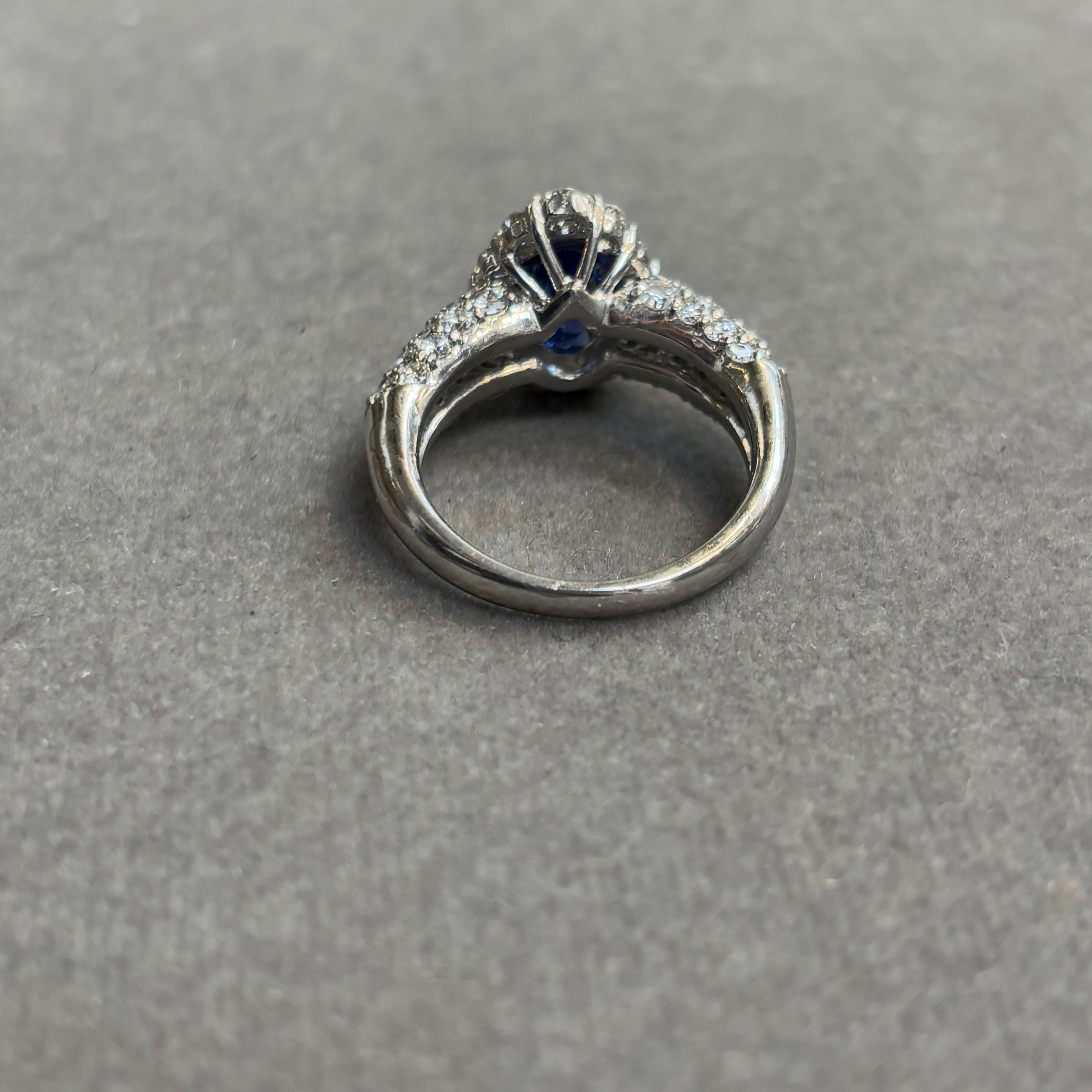 Saphir-Cocktailring Damen im Angebot