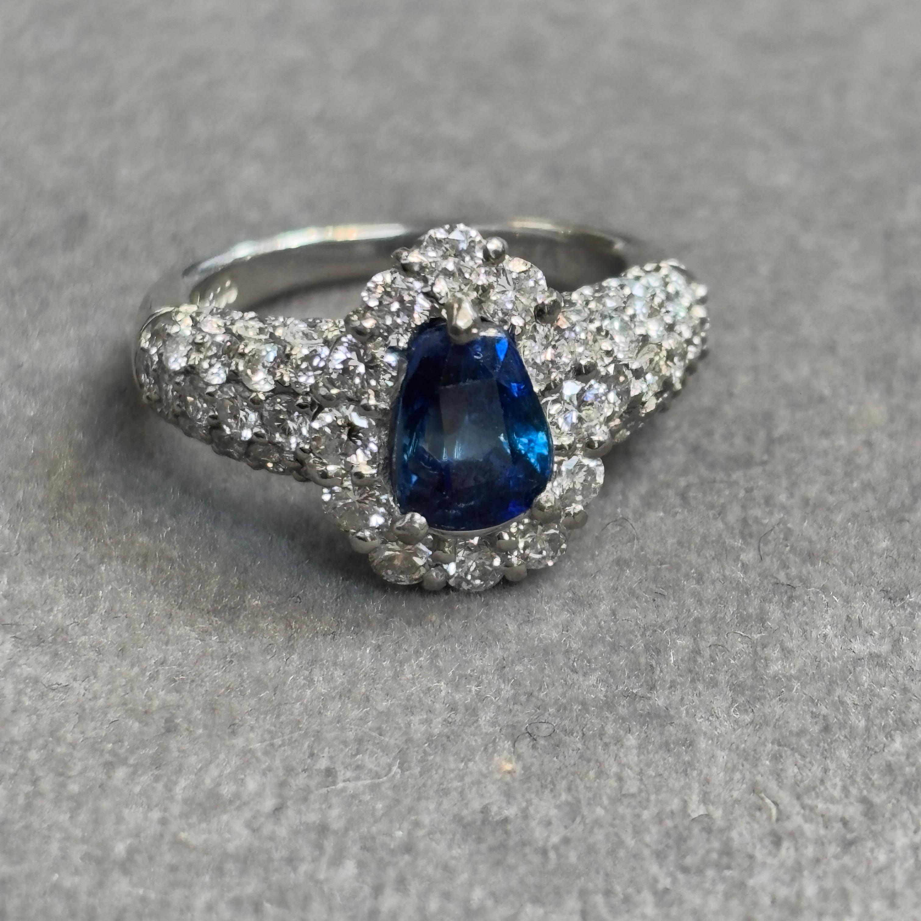 Saphir-Cocktailring im Angebot 2