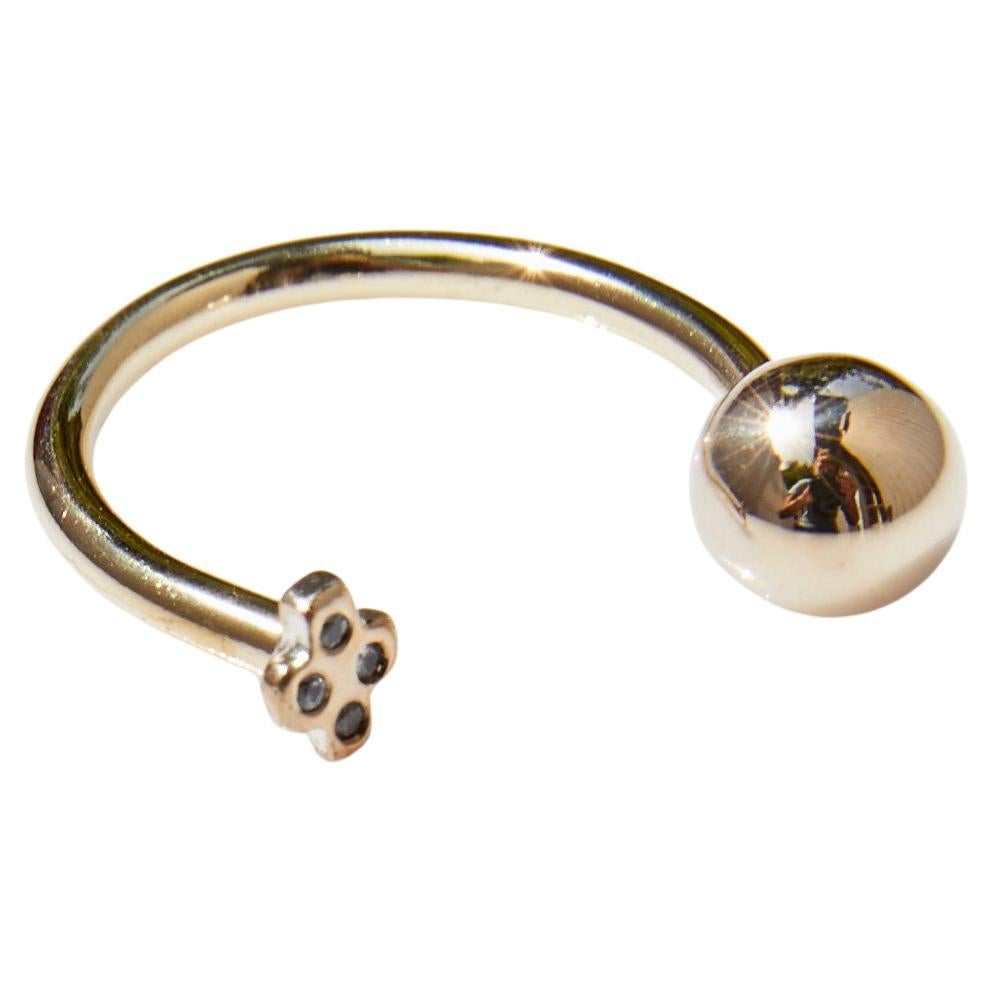 Zafiro Bola Cruz Anillo apilable Bubble Cross Ajustable J DAUPHIN