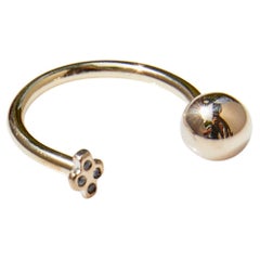 Zafiro Bola Cruz Anillo apilable Bubble Cross Ajustable J DAUPHIN
