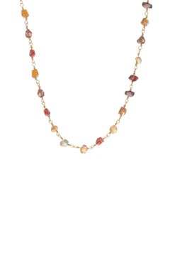 Sapphire Crystal Wire-Wrap Gold Necklace
