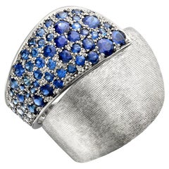 CURVED FORMS RING  Platinum with graduated sapphires by Liv Luttrell
