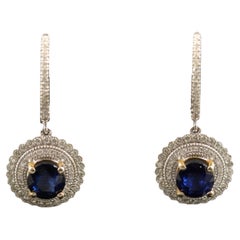Sapphire Dangle Earrings for women, Cute Minimalist Crystal Earring Set