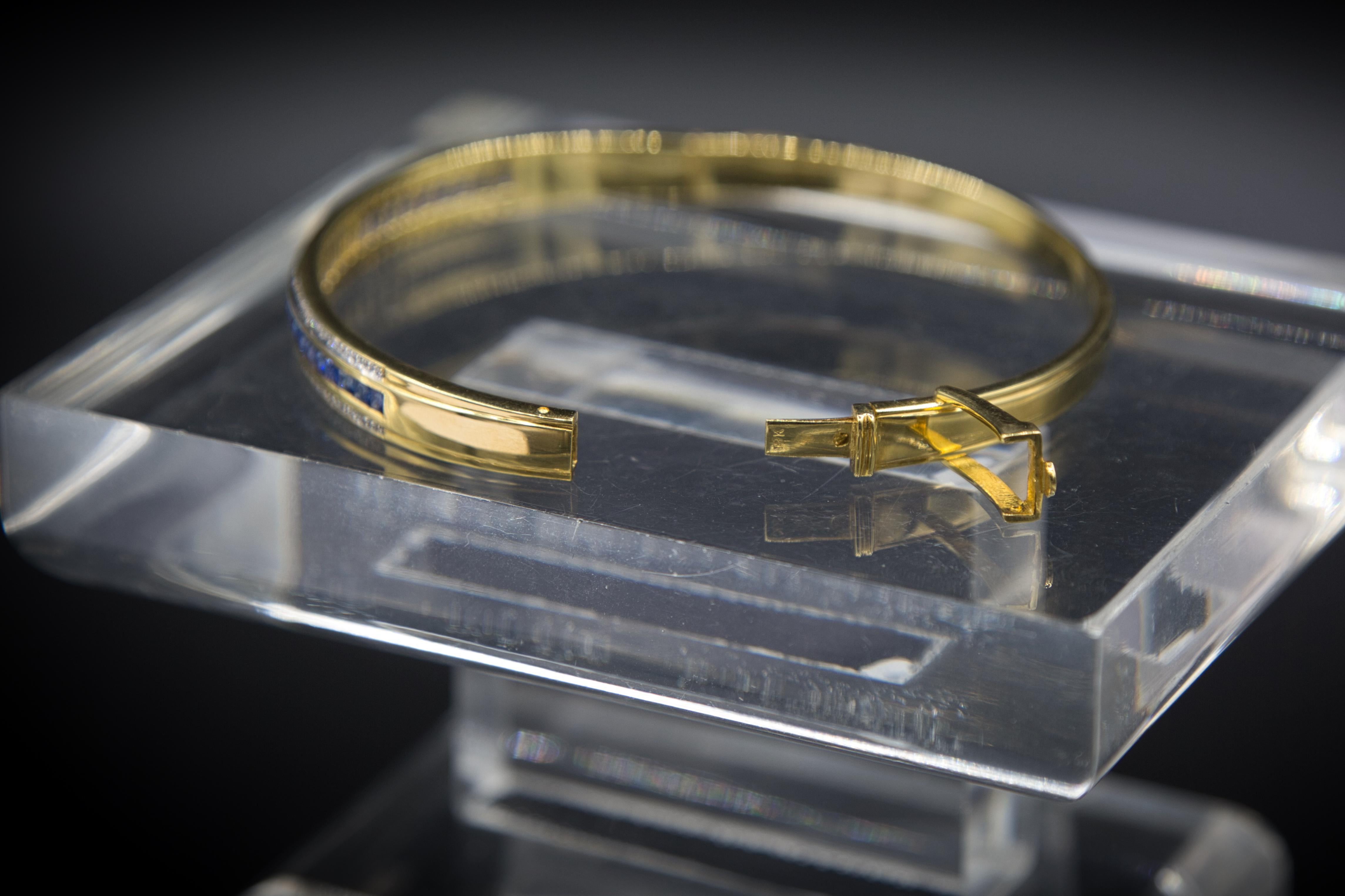 Bracciale con zaffiro e diamanti 18 K. In condizioni Nuovo in vendita a Bad Kissingen, DE