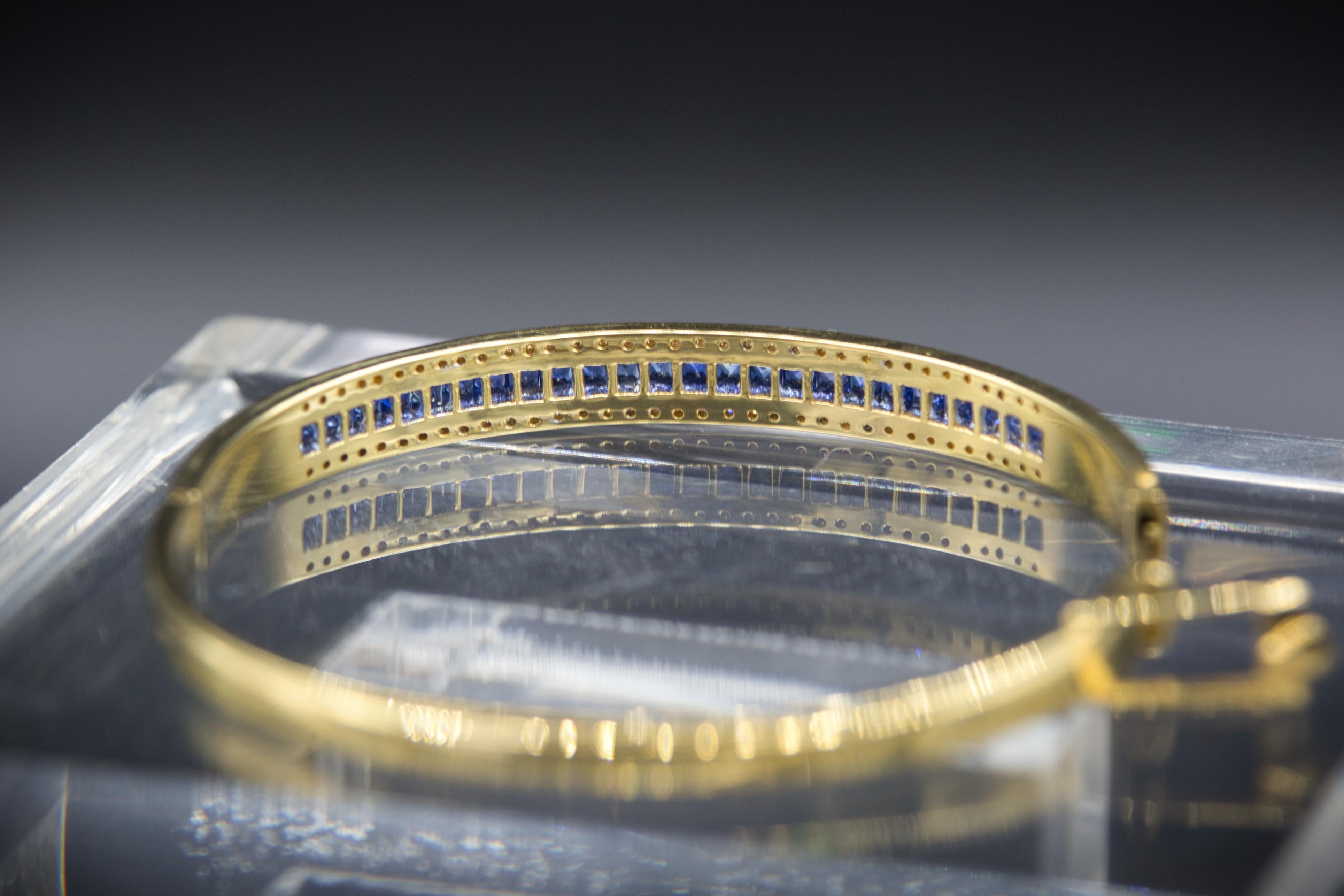 Bracciale con zaffiro e diamanti 18 K. in vendita 1