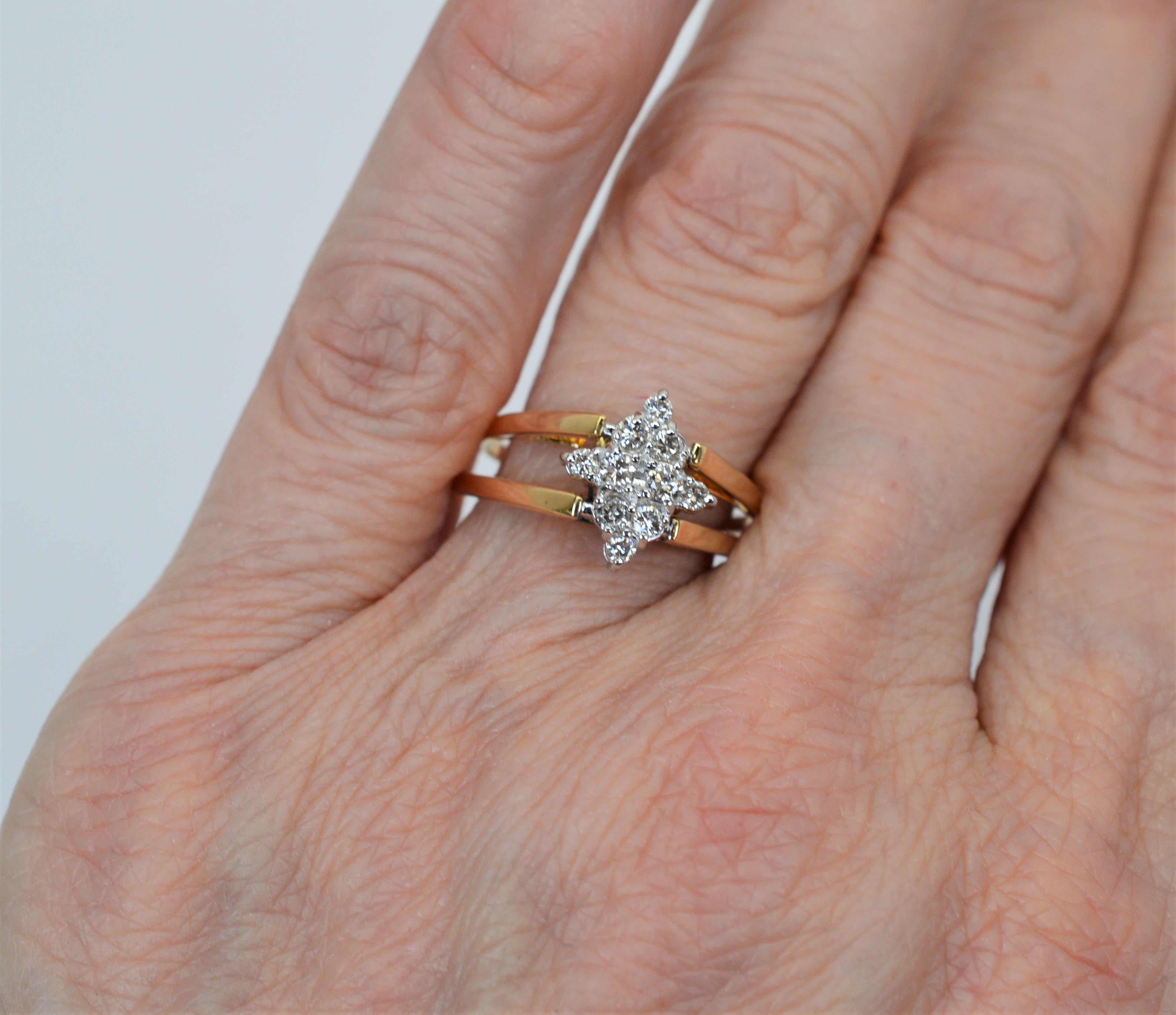 Sapphire Diamond 14 Karat Yellow Gold Reversible Ring For Sale 7