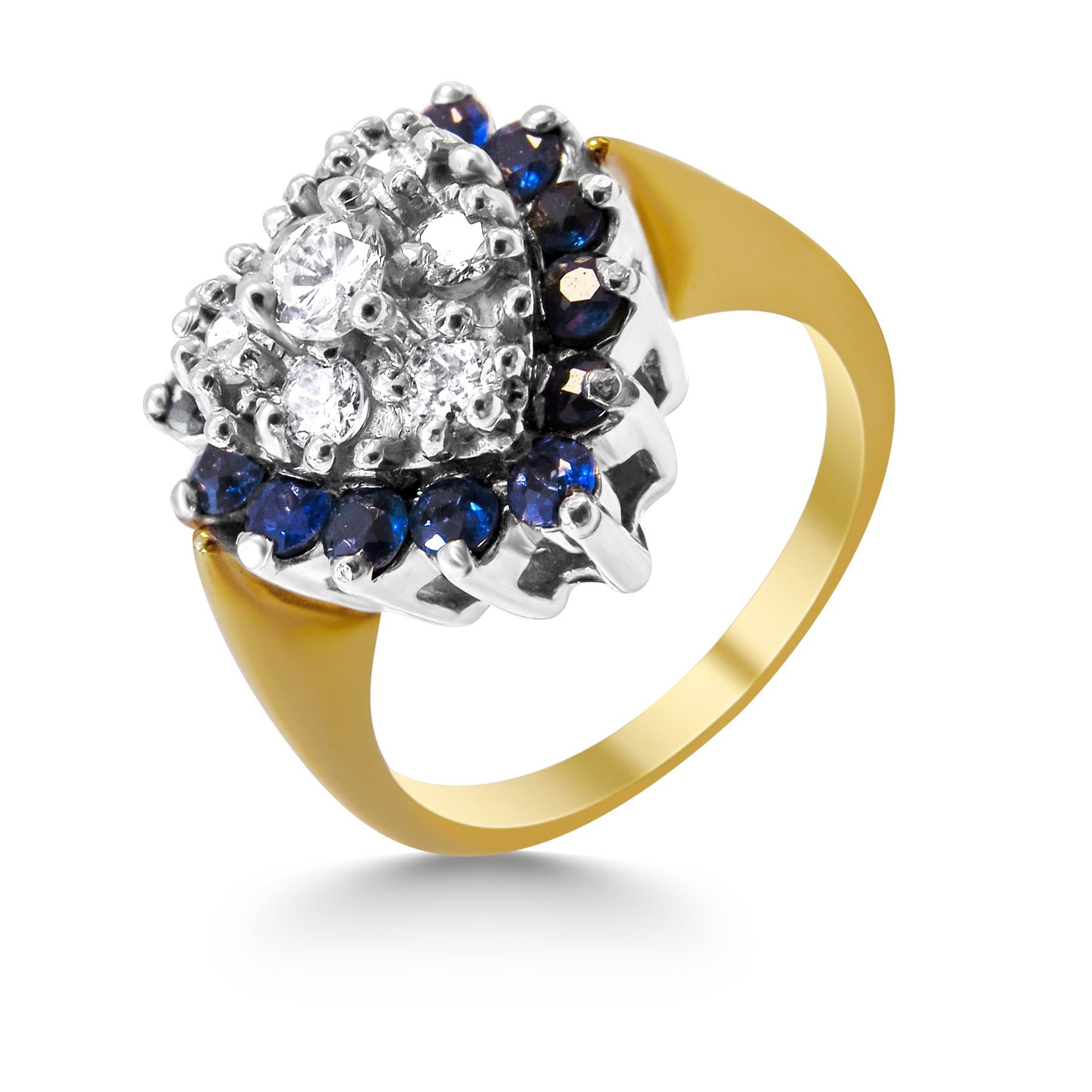 Art Deco Sapphire and Diamond 14 Karat Gold Ladies Ring For Sale