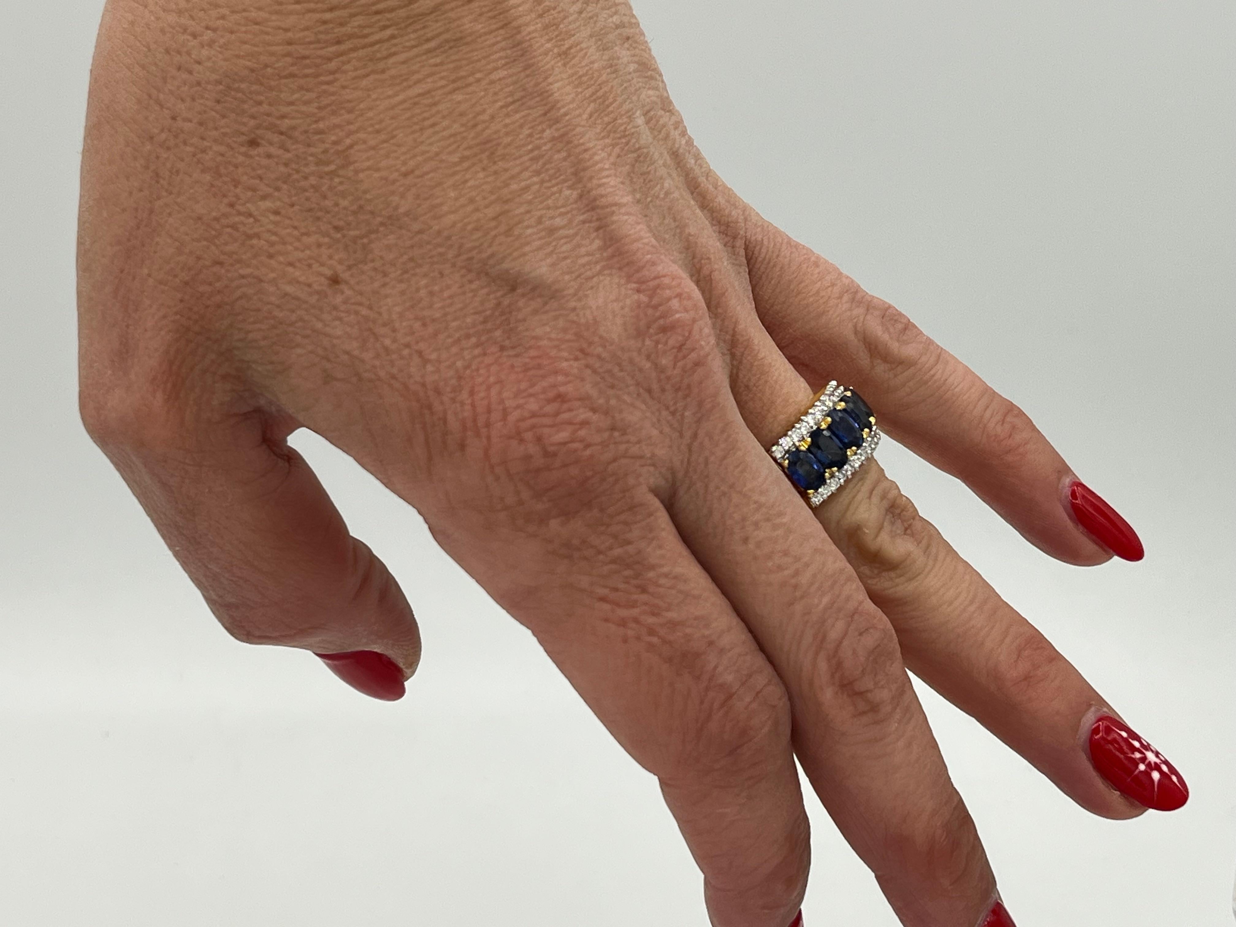 Sapphire Diamond  18 k ring 9