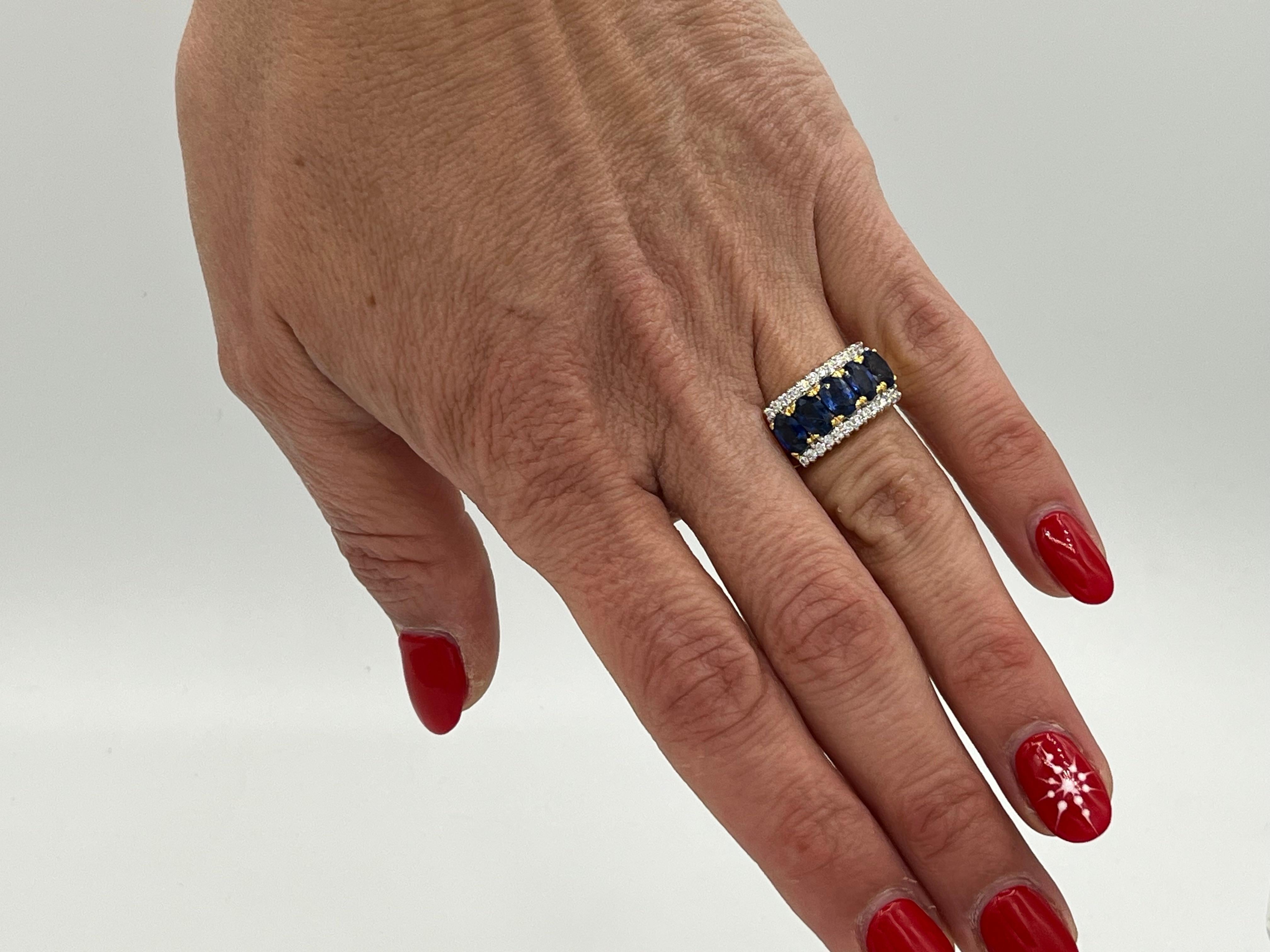Saphir-Diamant  18 k Ring im Angebot 8