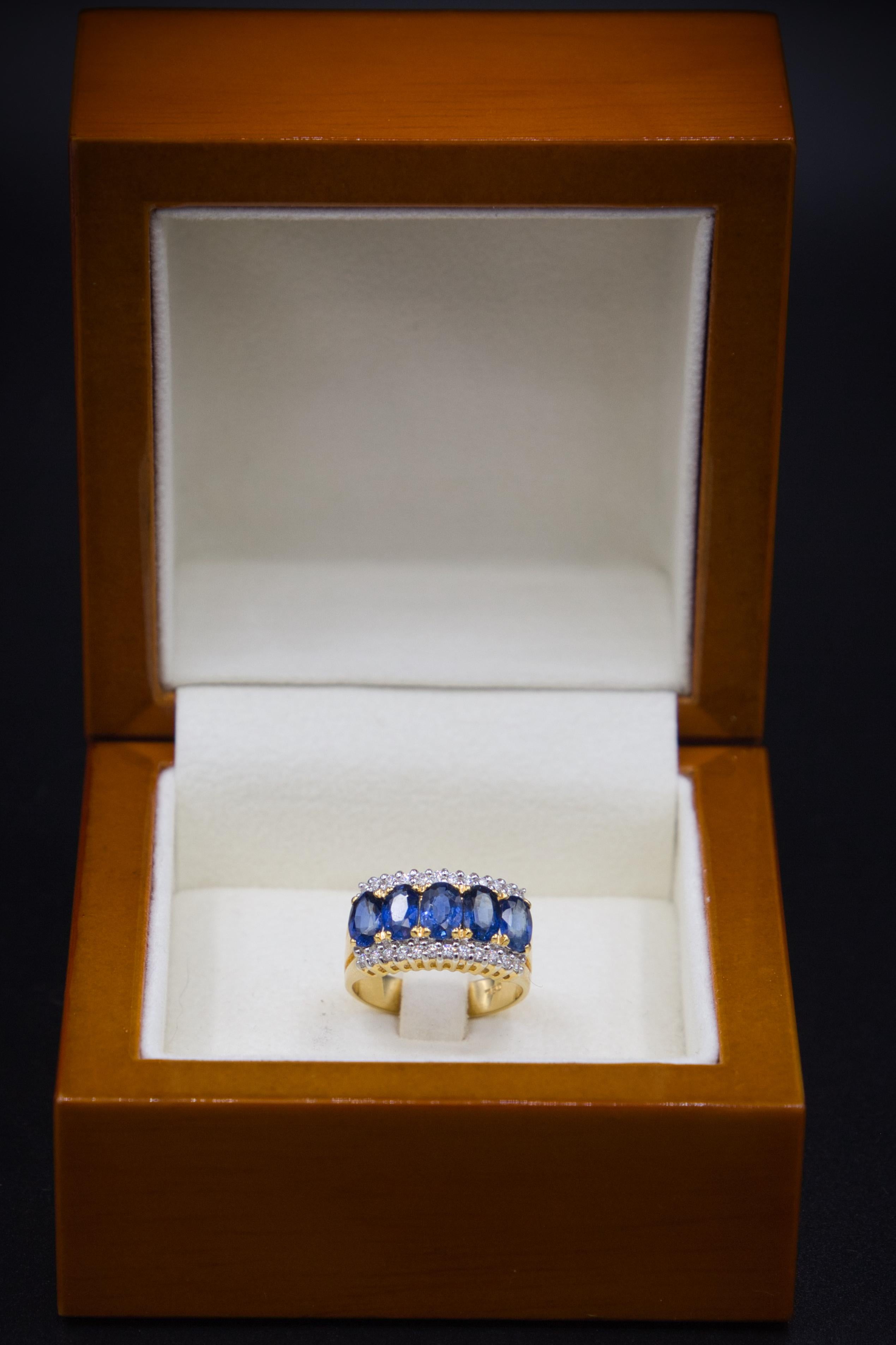 Sapphire Diamond  18 k ring 10