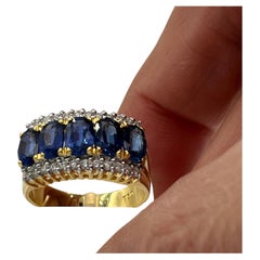 Sapphire Diamond  18 k ring