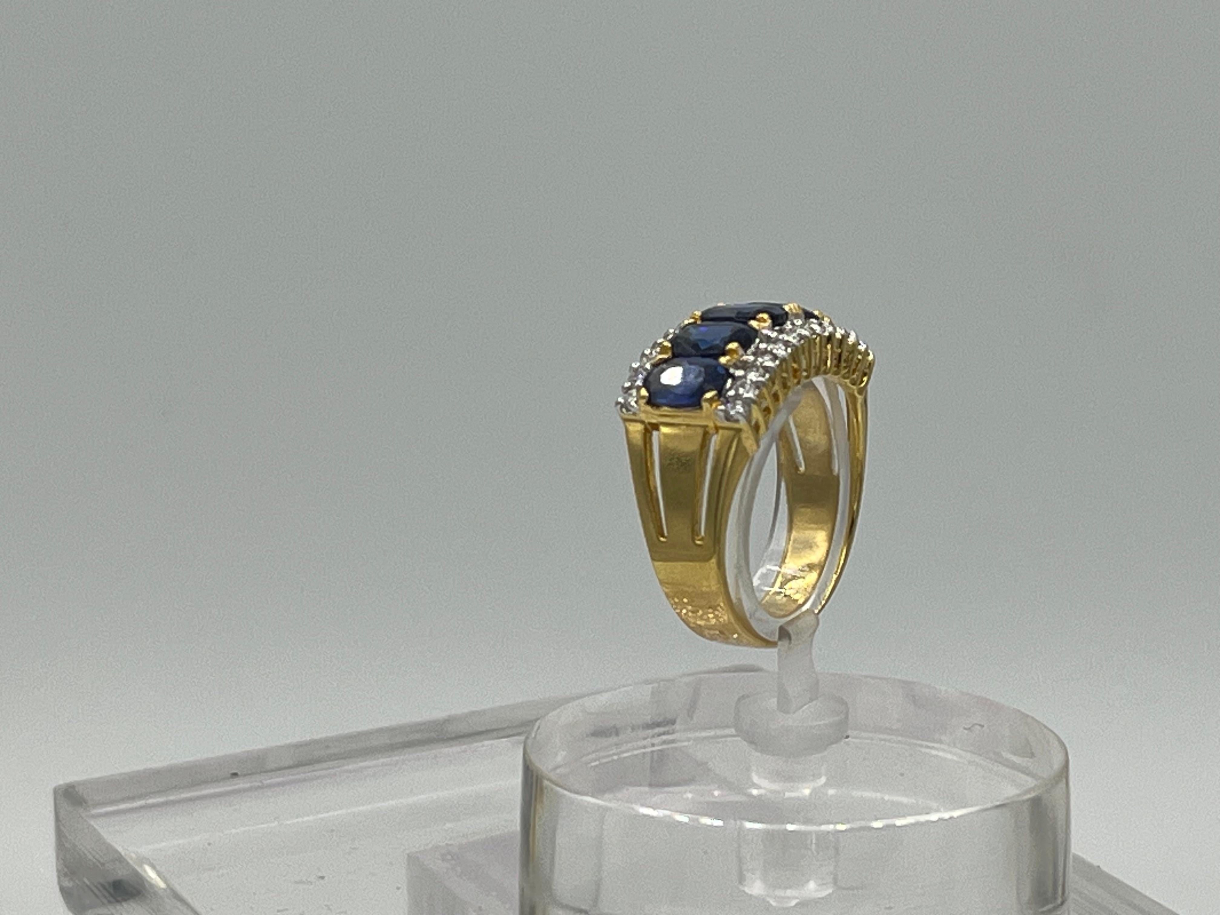 Saphir-Diamant  18 k Ring im Zustand „Neu“ im Angebot in Bad Kissingen, DE