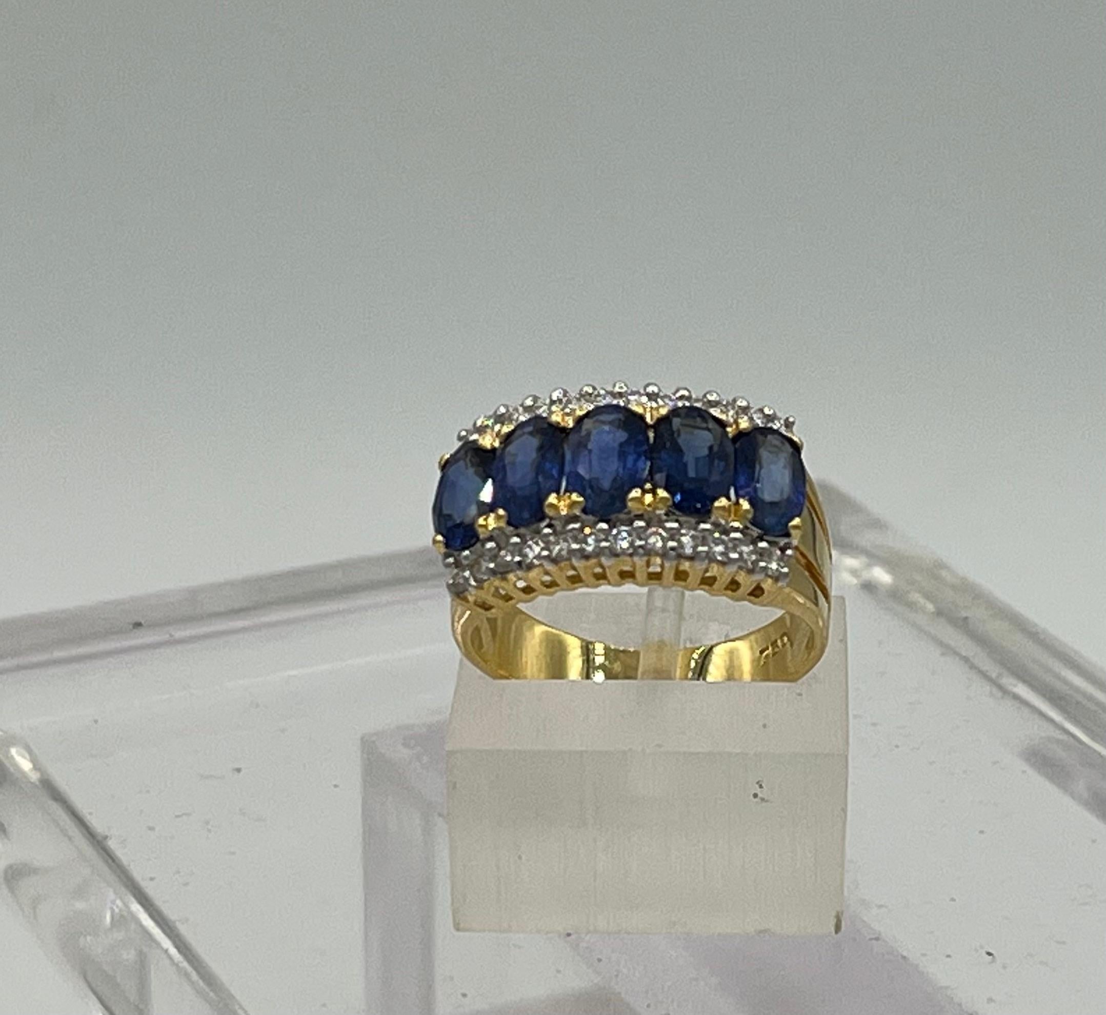Sapphire Diamond  18 k ring 1