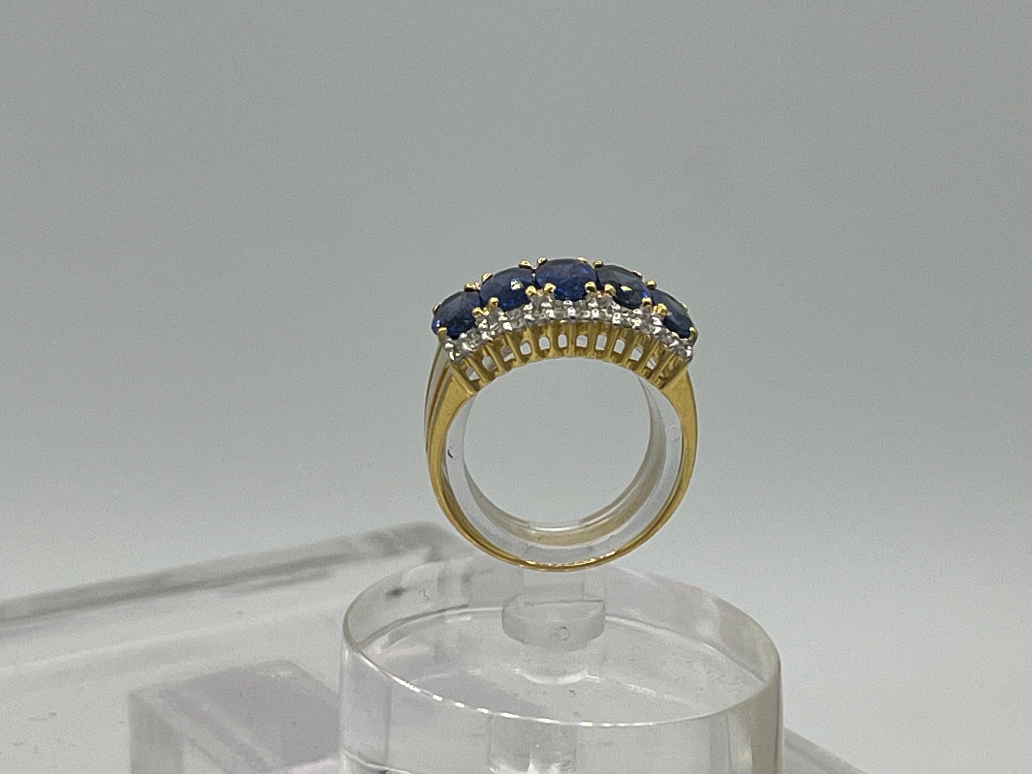 Saphir-Diamant  18 k Ring für Damen oder Herren im Angebot