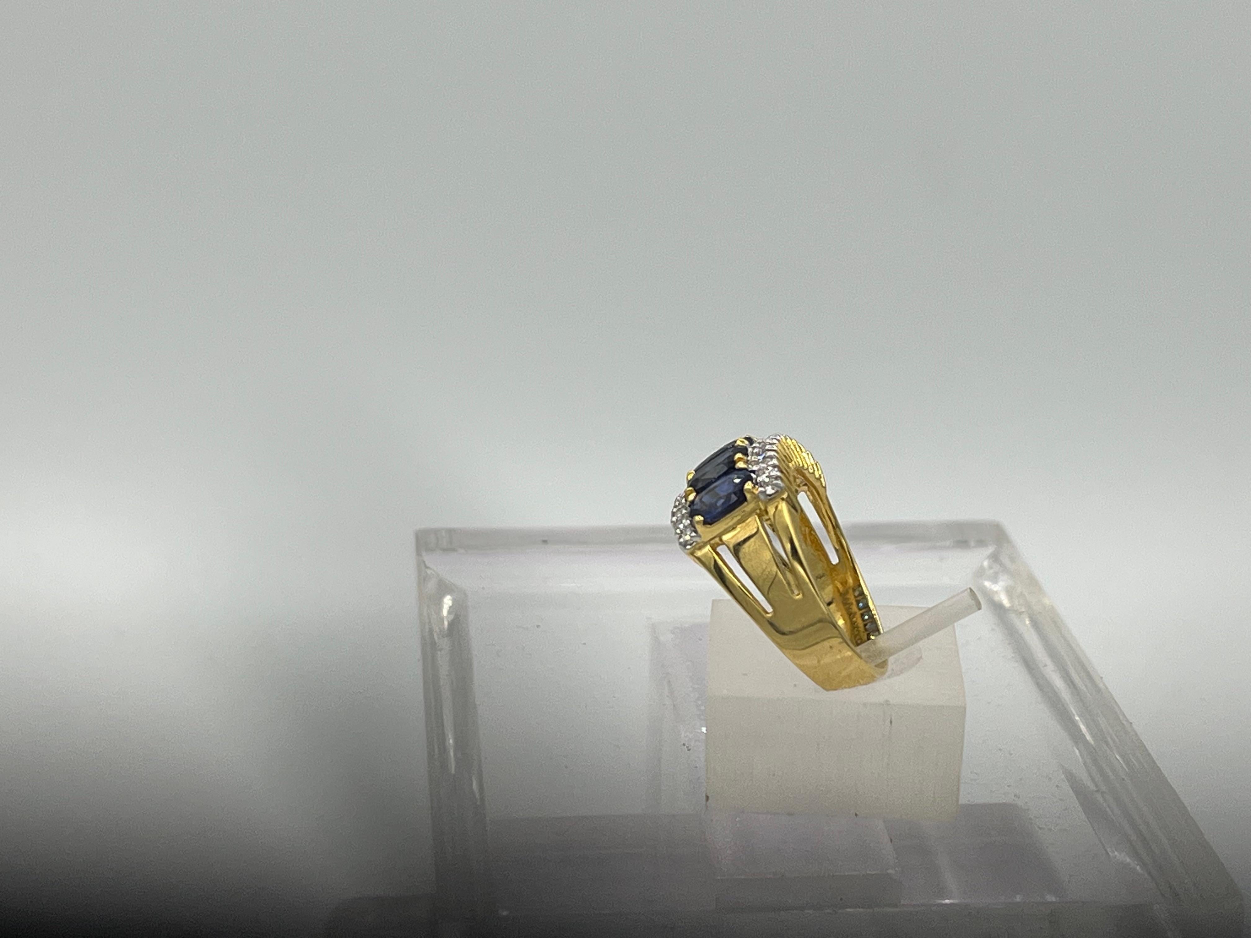 Saphir-Diamant  18 k Ring im Angebot 2
