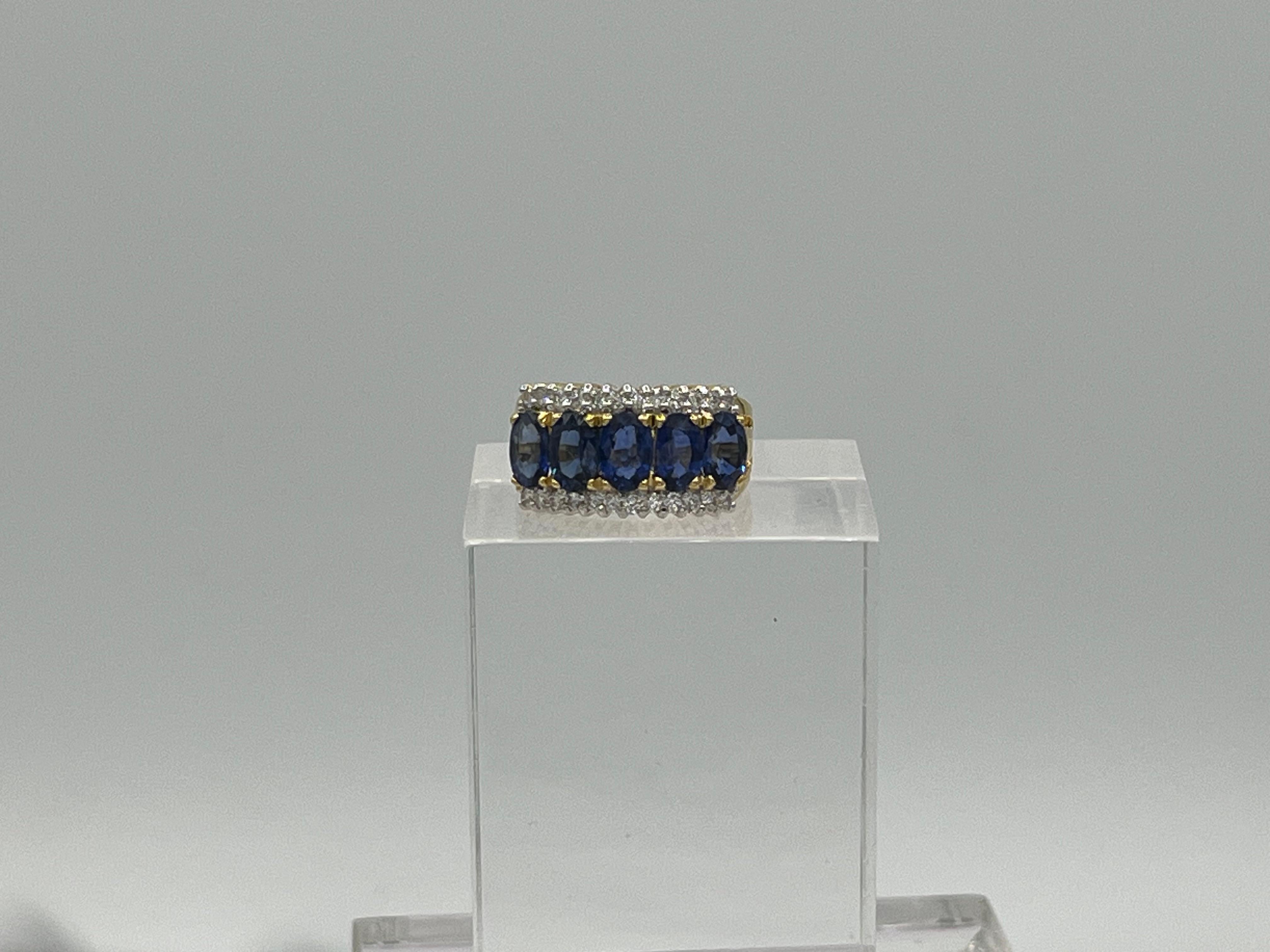 Saphir-Diamant  18 k Ring im Angebot 4