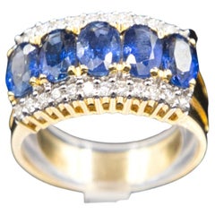 Sapphire Diamond  18 k ring