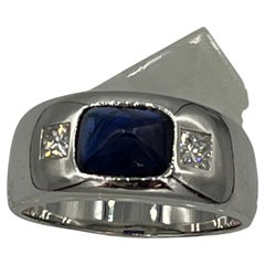 Sapphire Diamond 18 K White Gold Bandring
