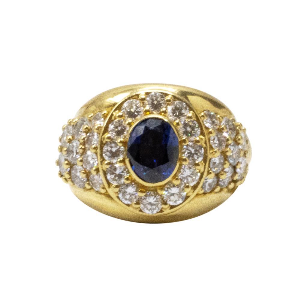Sapphire Diamond 18 Karat Gold Ring