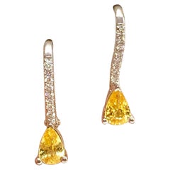 Sapphire Diamond 18 Karat White Gold Stud Earrings 0.75 TCW Certified