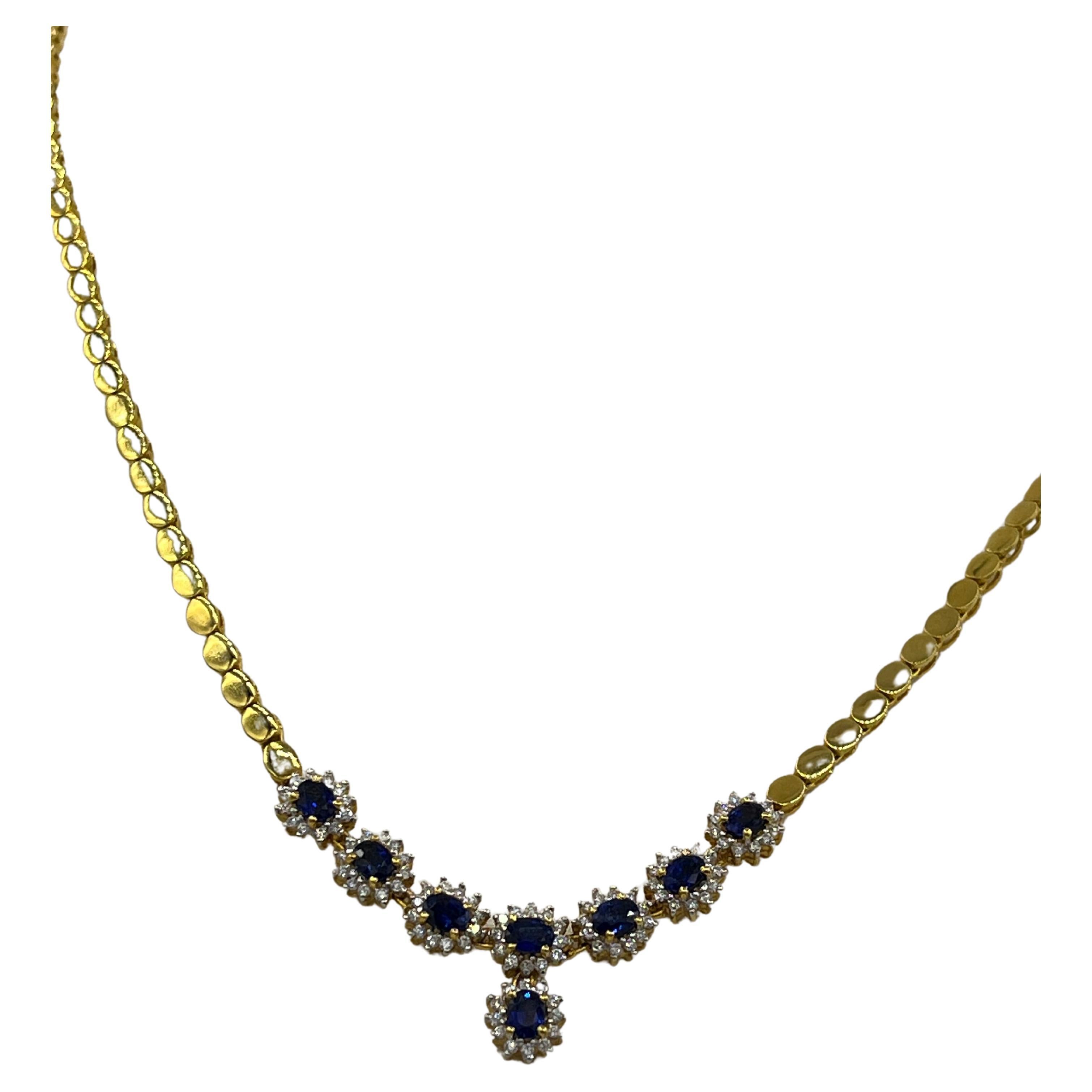 18k gold sapphire necklace