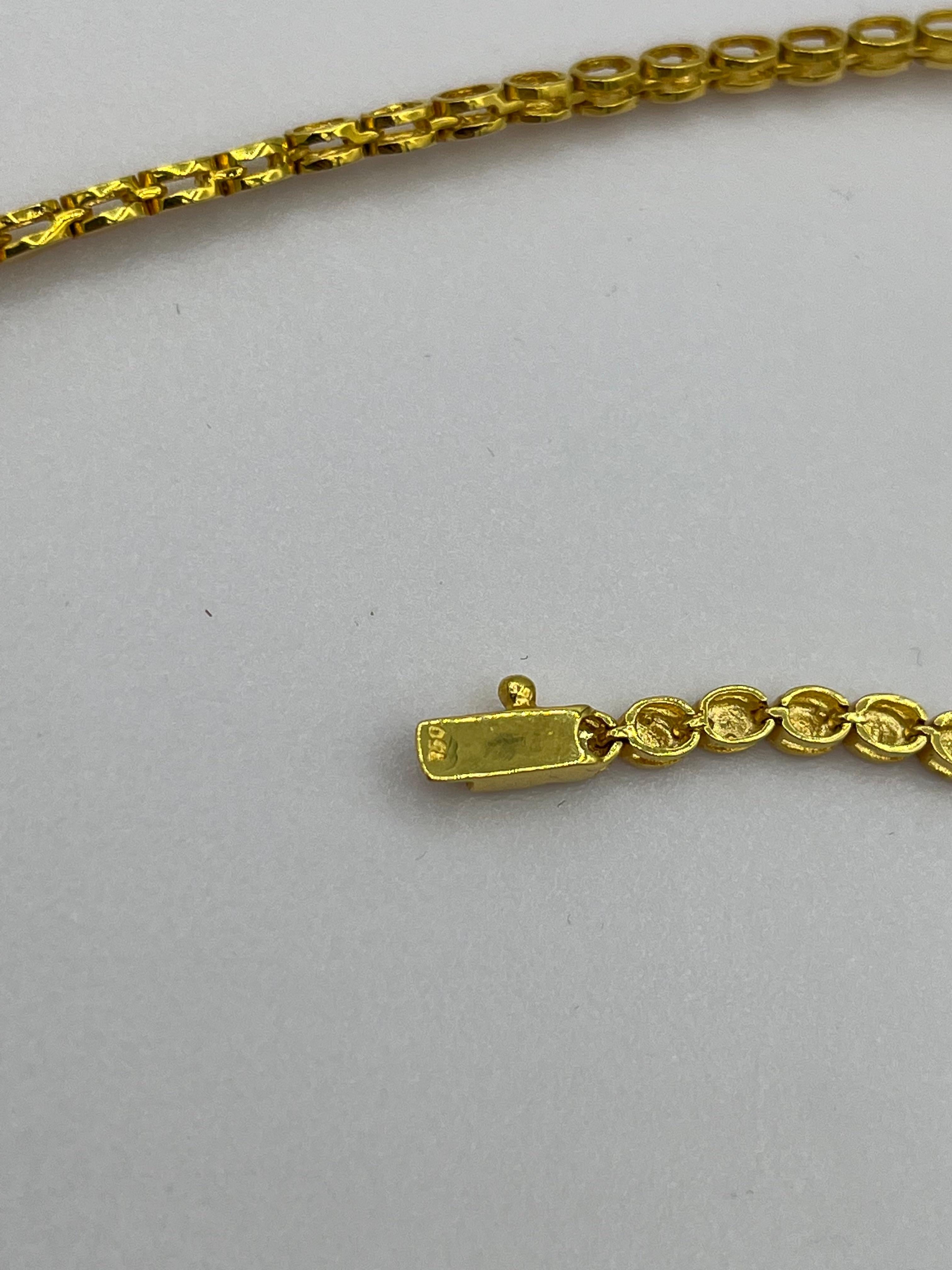Sapphire Diamond 18k Gold Necklace  For Sale 1