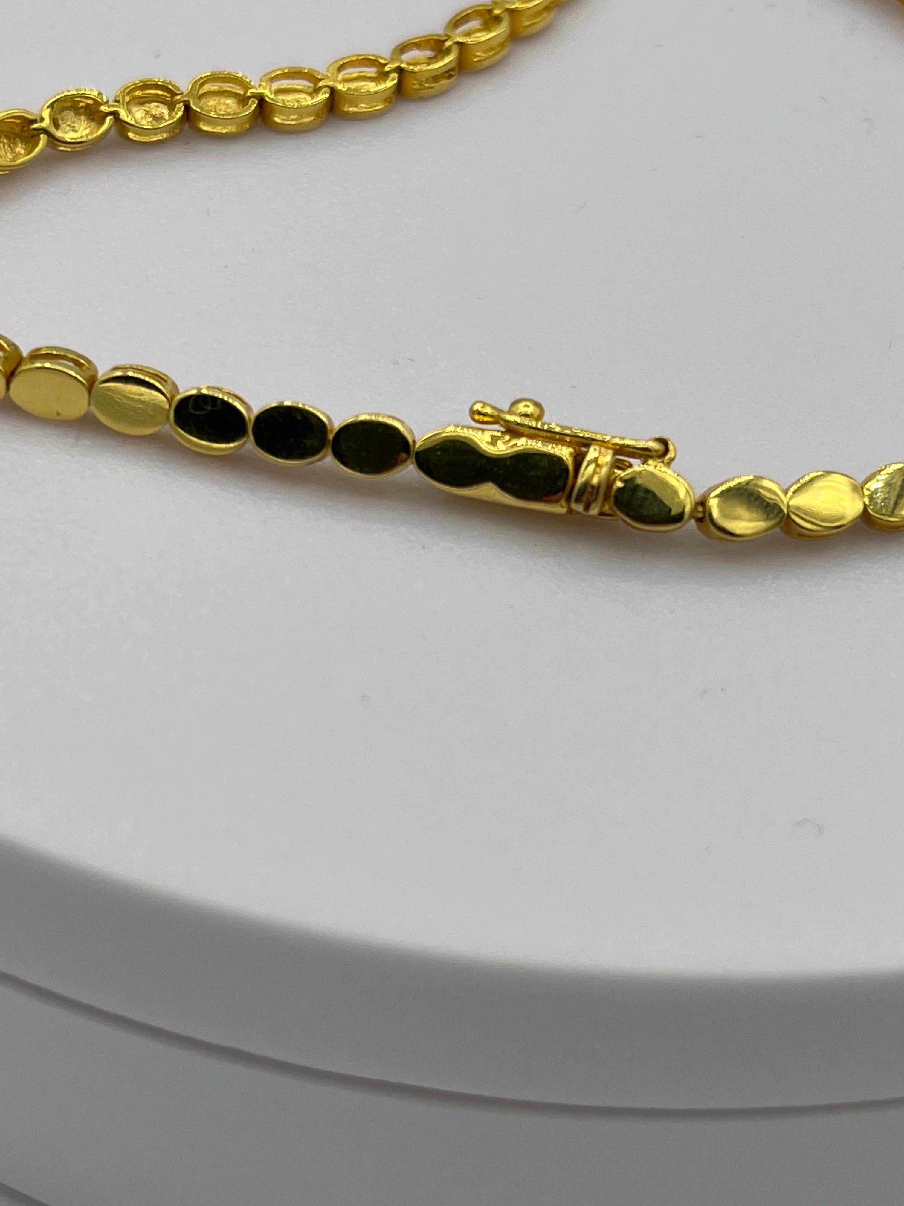 Sapphire Diamond 18k Gold Necklace  For Sale 2