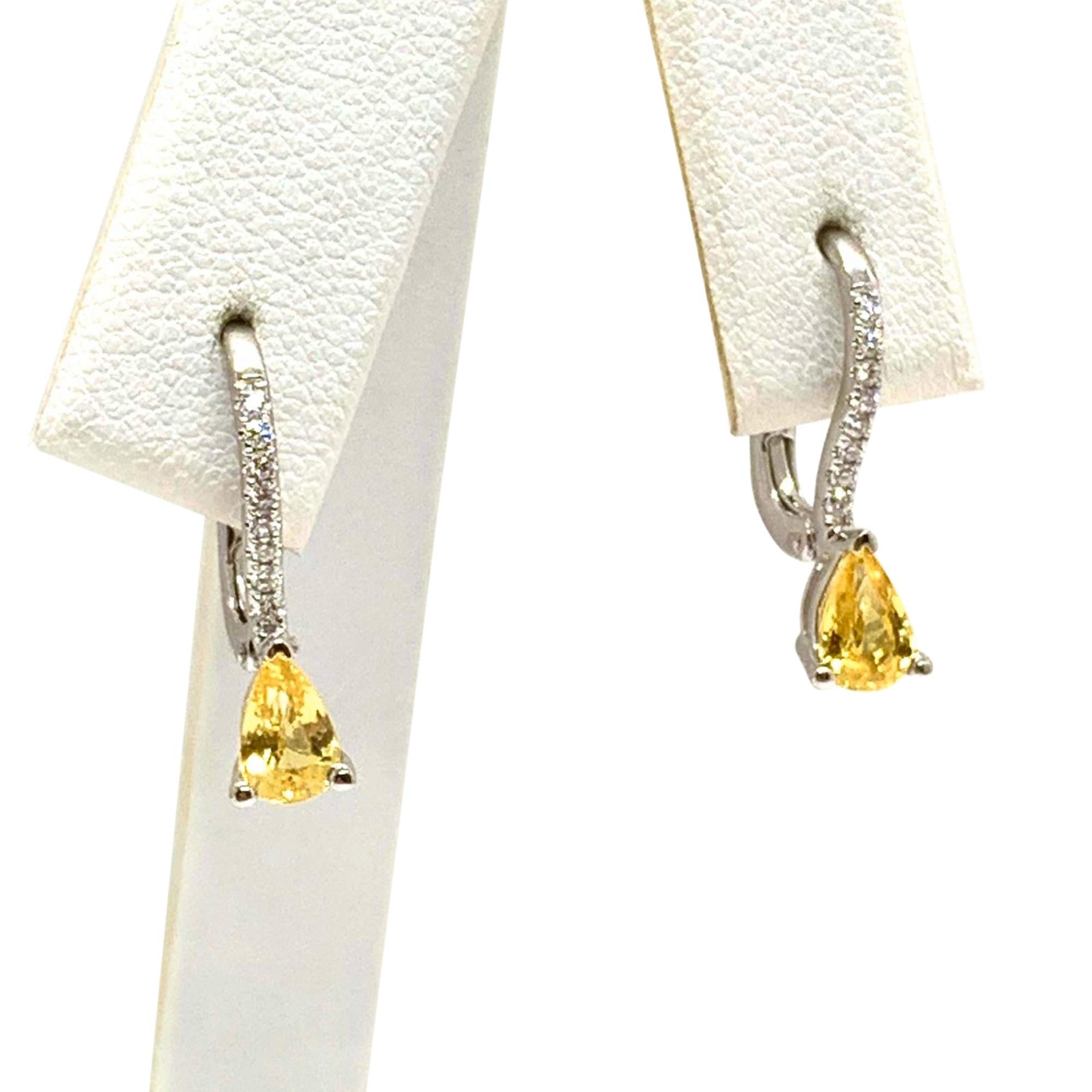 Women's Sapphire Diamond 18 Karat White Gold Stud Earrings 0.75 TCW Certified
