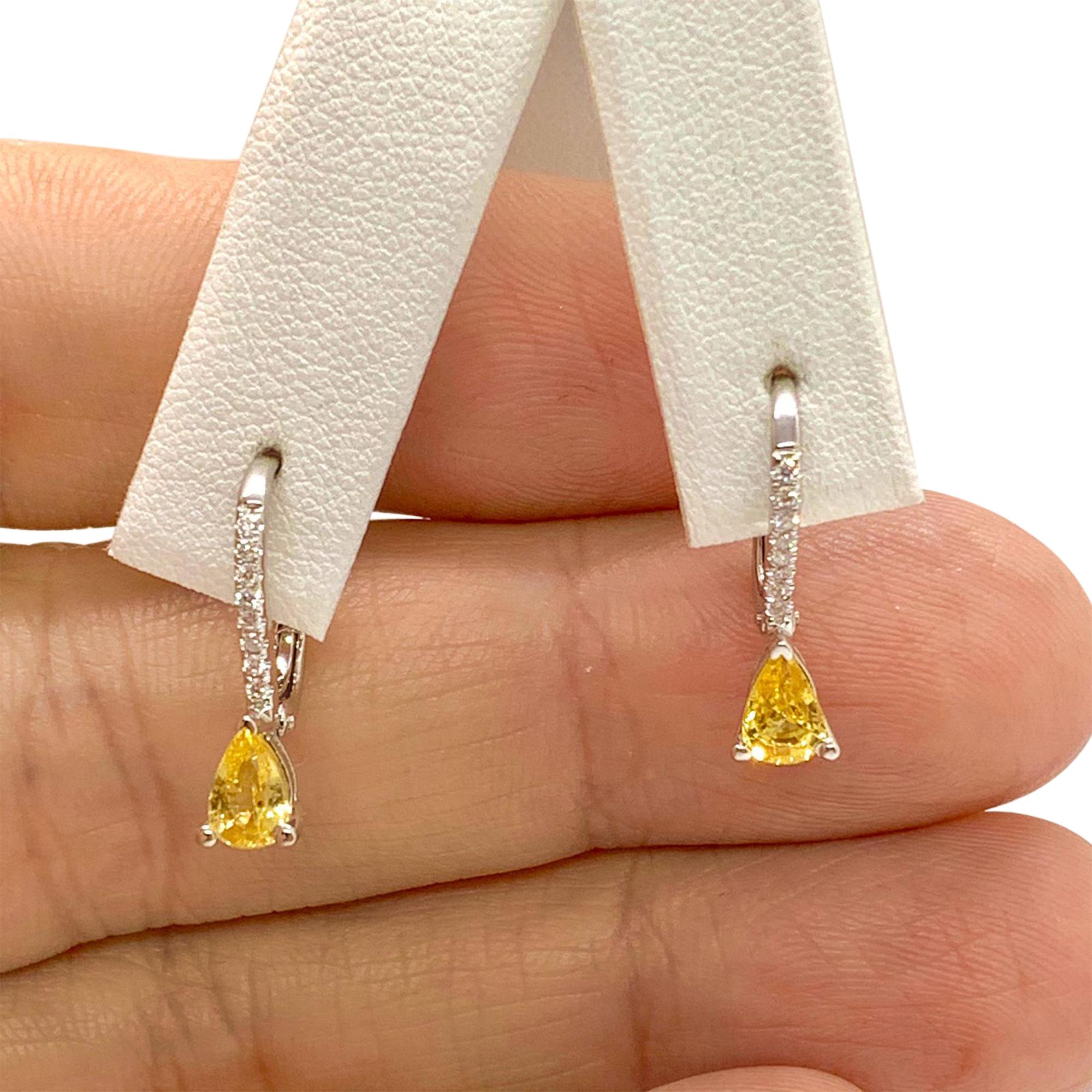Sapphire Diamond 18 Karat White Gold Stud Earrings 0.75 TCW Certified 1
