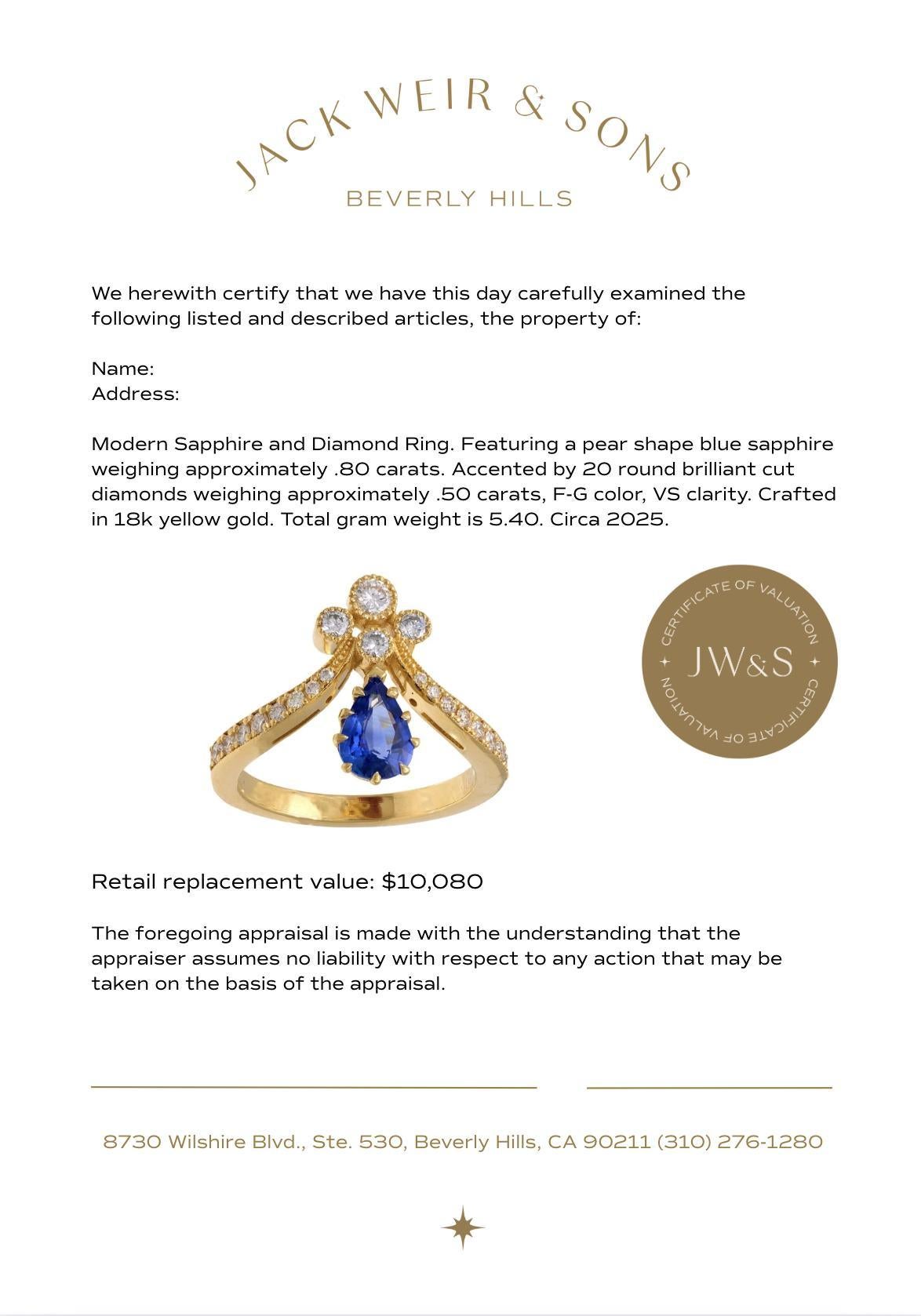 Sapphire diamond 18k yellow gold tiara ring Damen im Angebot