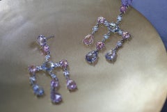 Sapphire, Diamond and Platinum Chandelier Ear Pendants