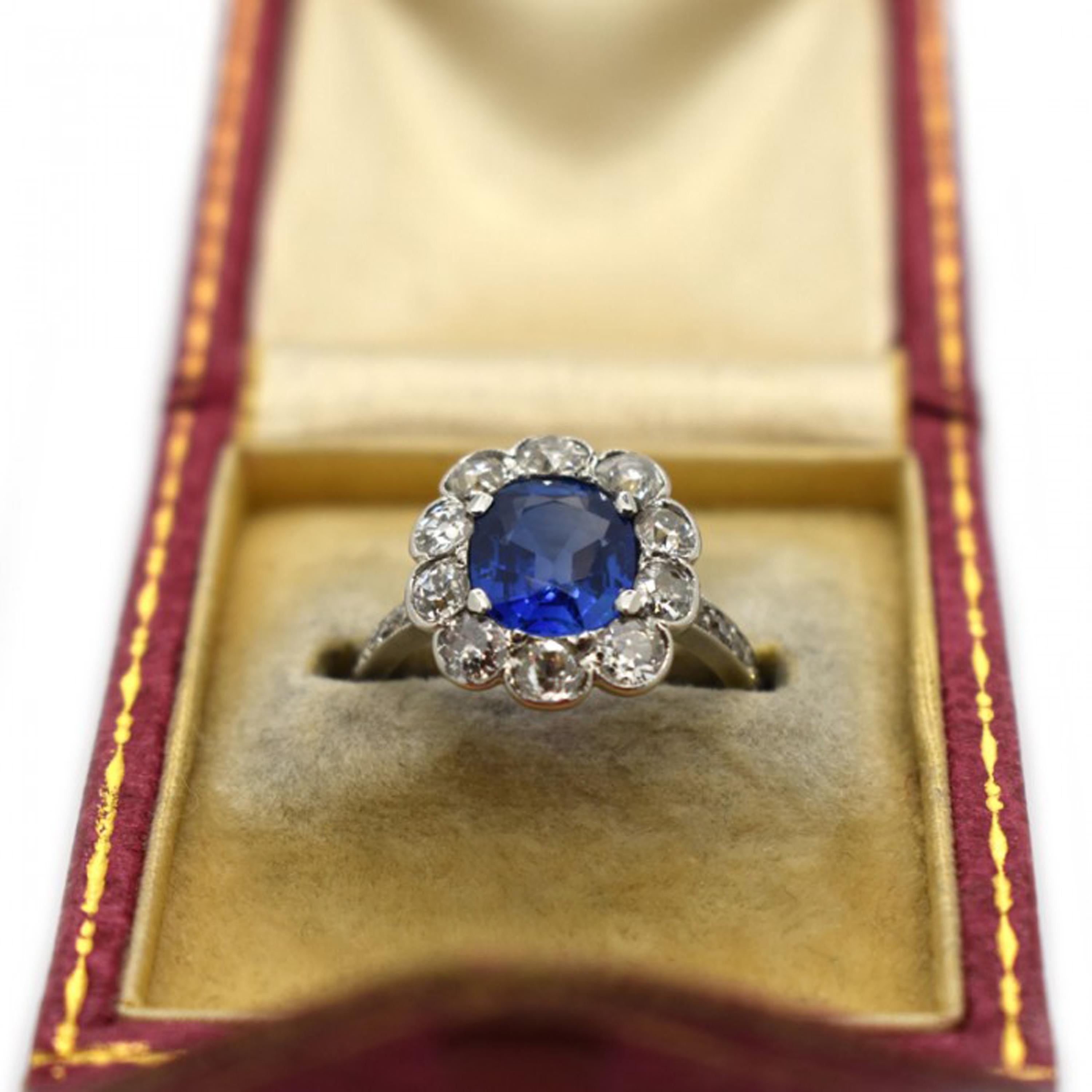 sapphire cluster ring