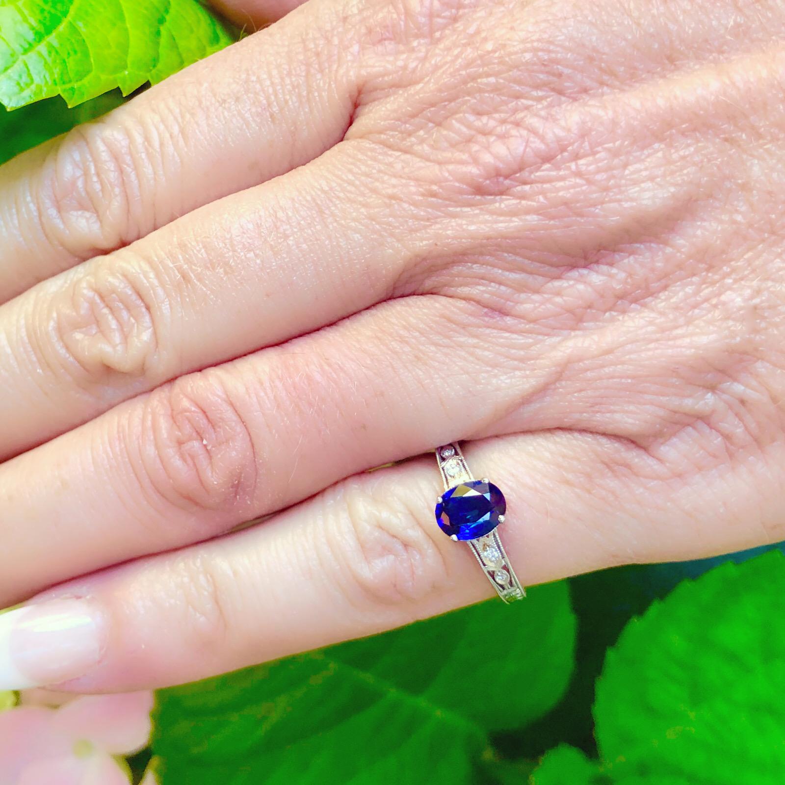 sapphire and white gold ring