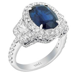 Sapphire Diamond and White Gold Ring
