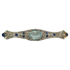 Saphir Diamant Aigue-marine Épingle d'apparat pour dames