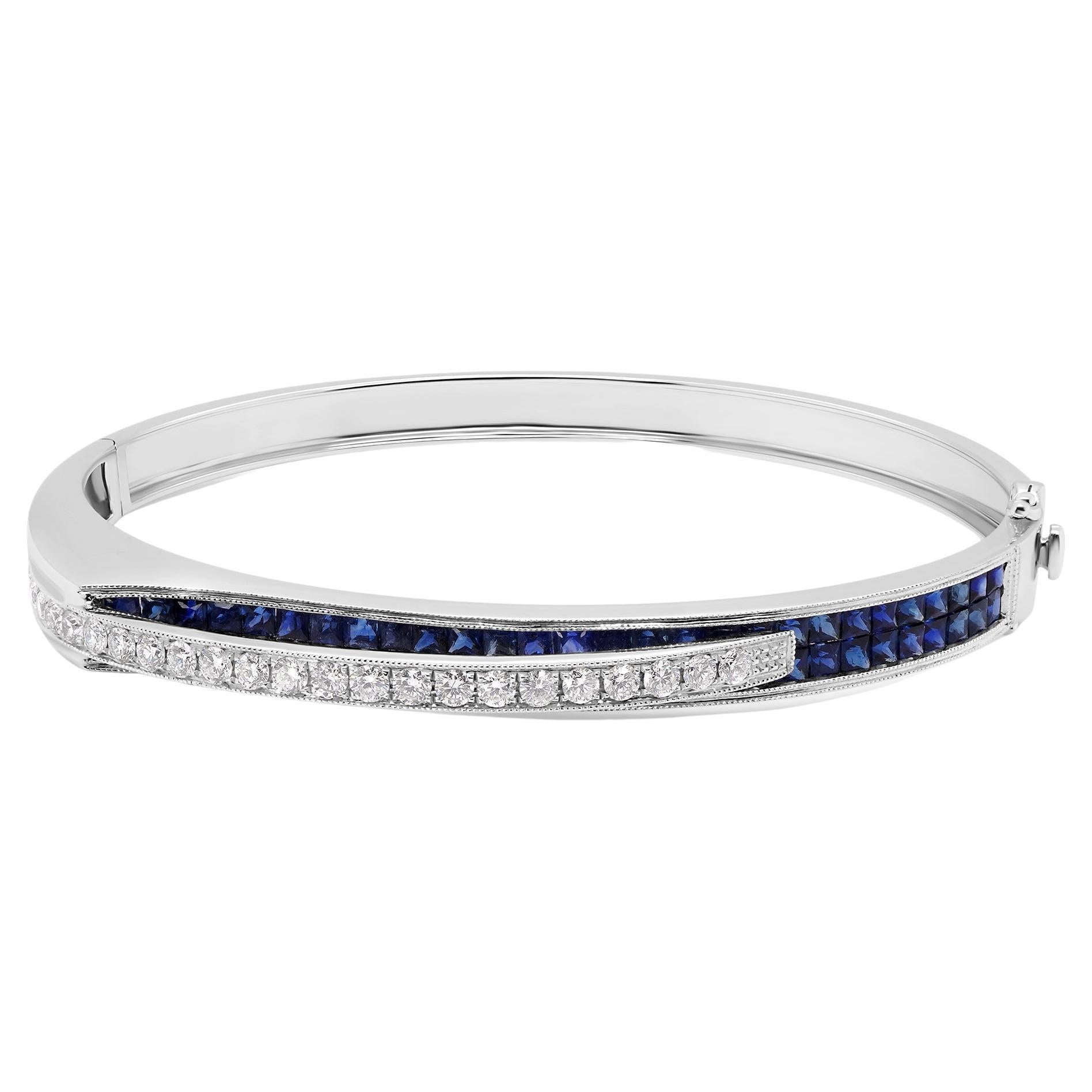 Sapphire & Diamond Art Deco Bracelet 18K Gold