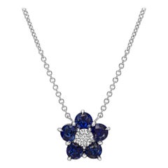 Sapphire & Diamond "Astra" Cluster Pendant