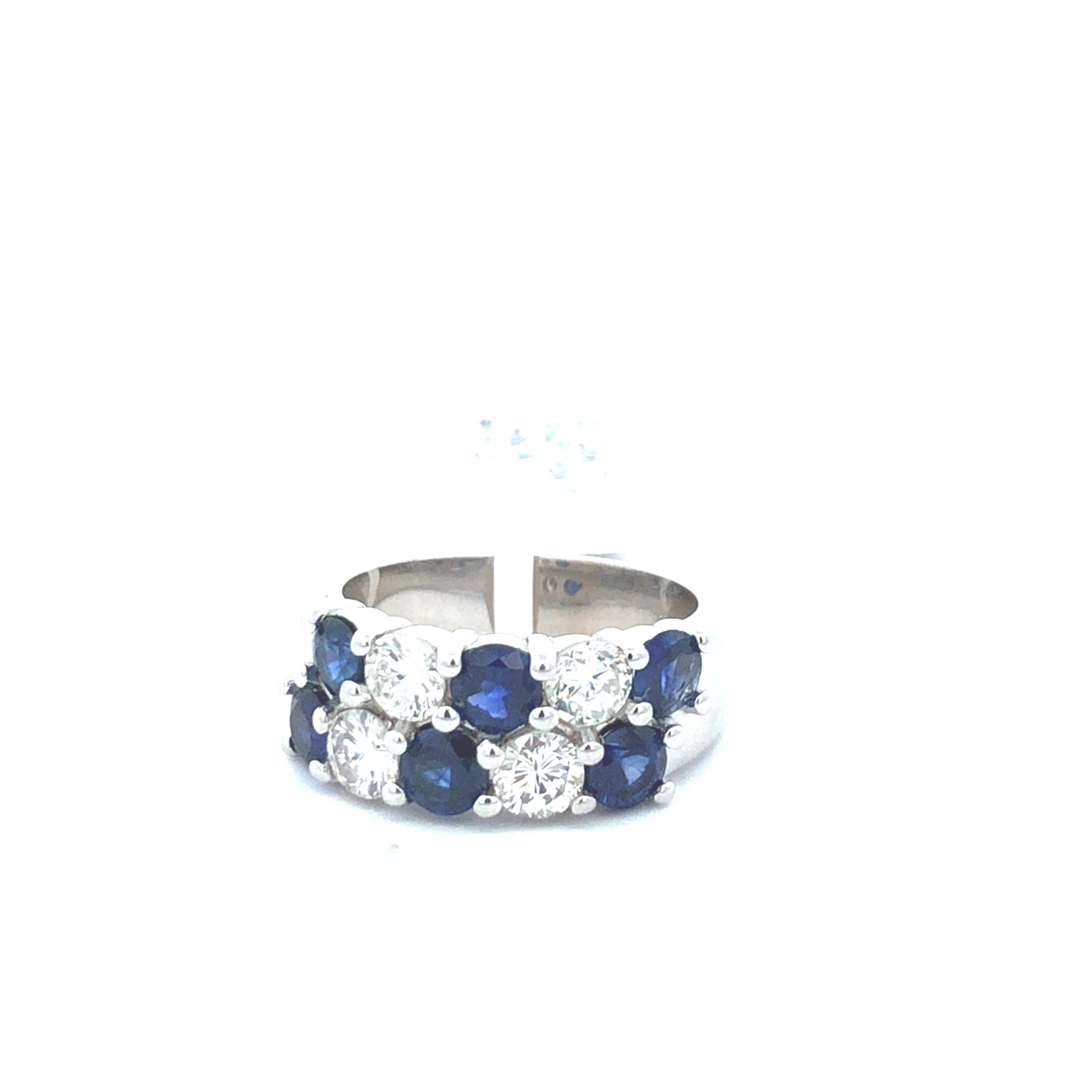 Sapphire & Diamond Band D1.26ct S1.93ct 14kwg