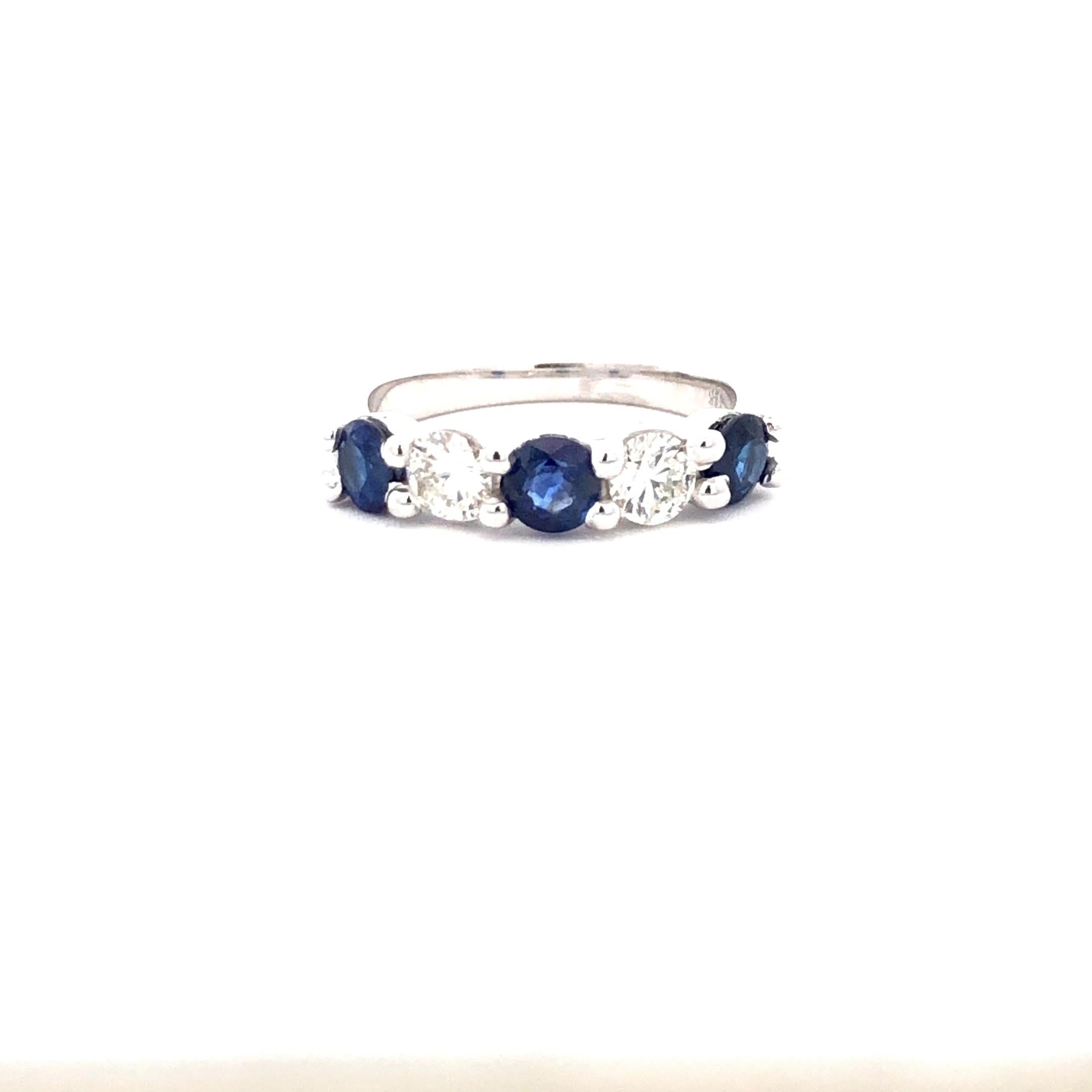 Sapphire & Diamond Band D.55ct S1.30ct 14kwg