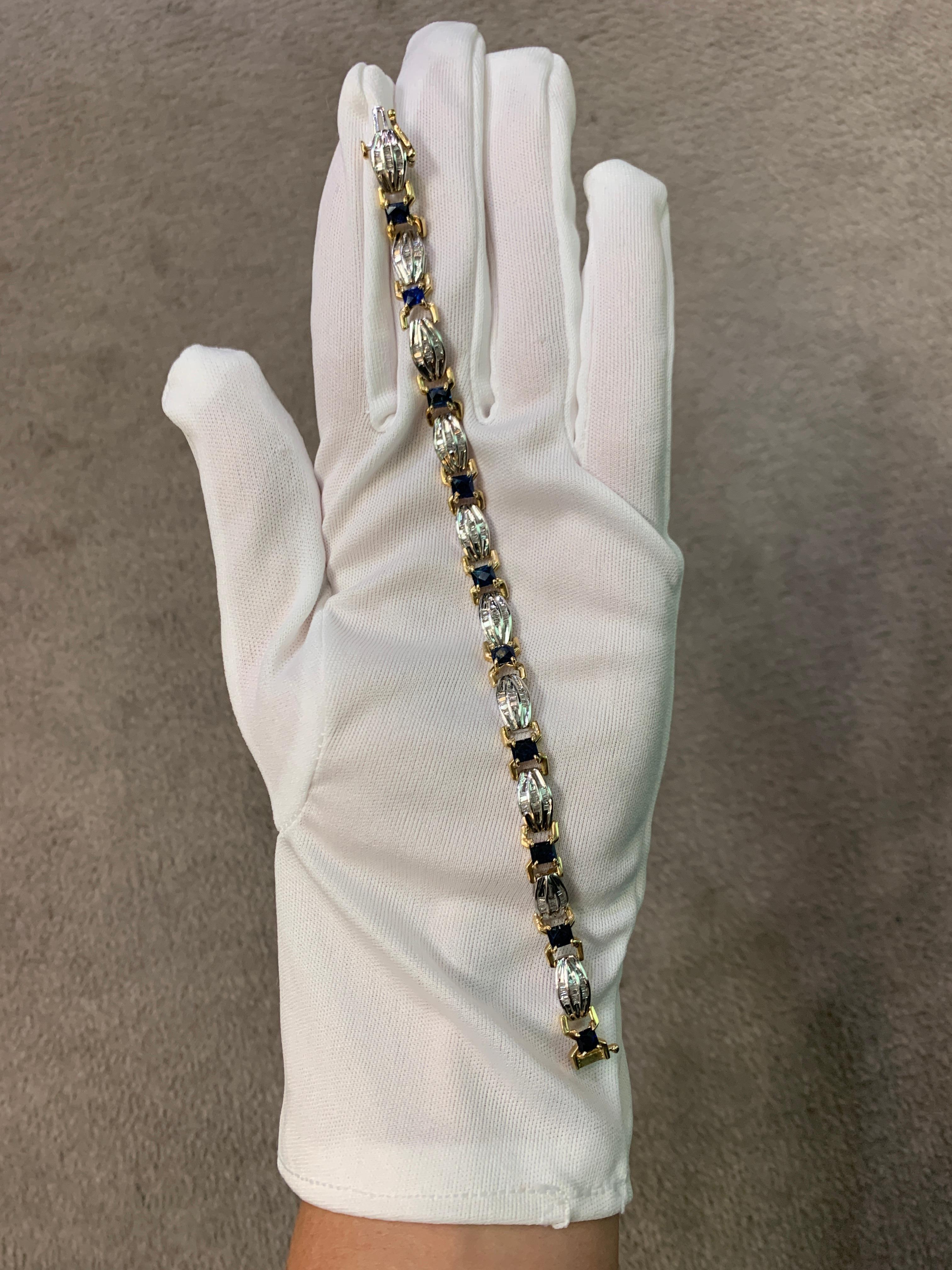 Sapphire & Diamond Bracelet  In Excellent Condition For Sale In New York, NY