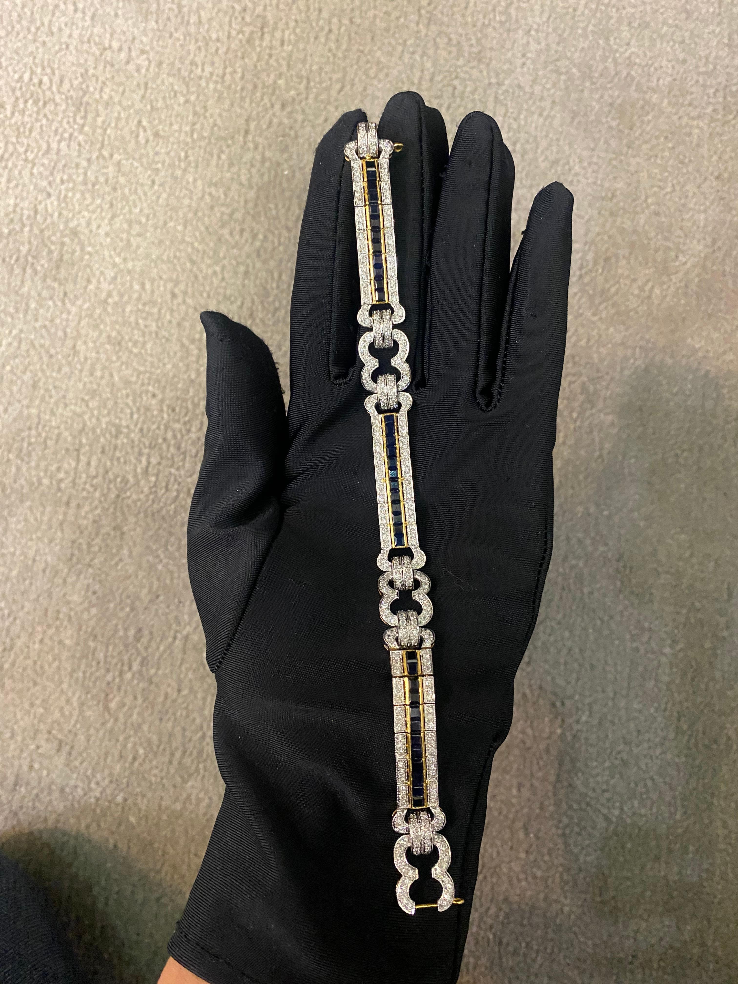 Saphir & Diamant-Armband  im Zustand „Hervorragend“ im Angebot in New York, NY