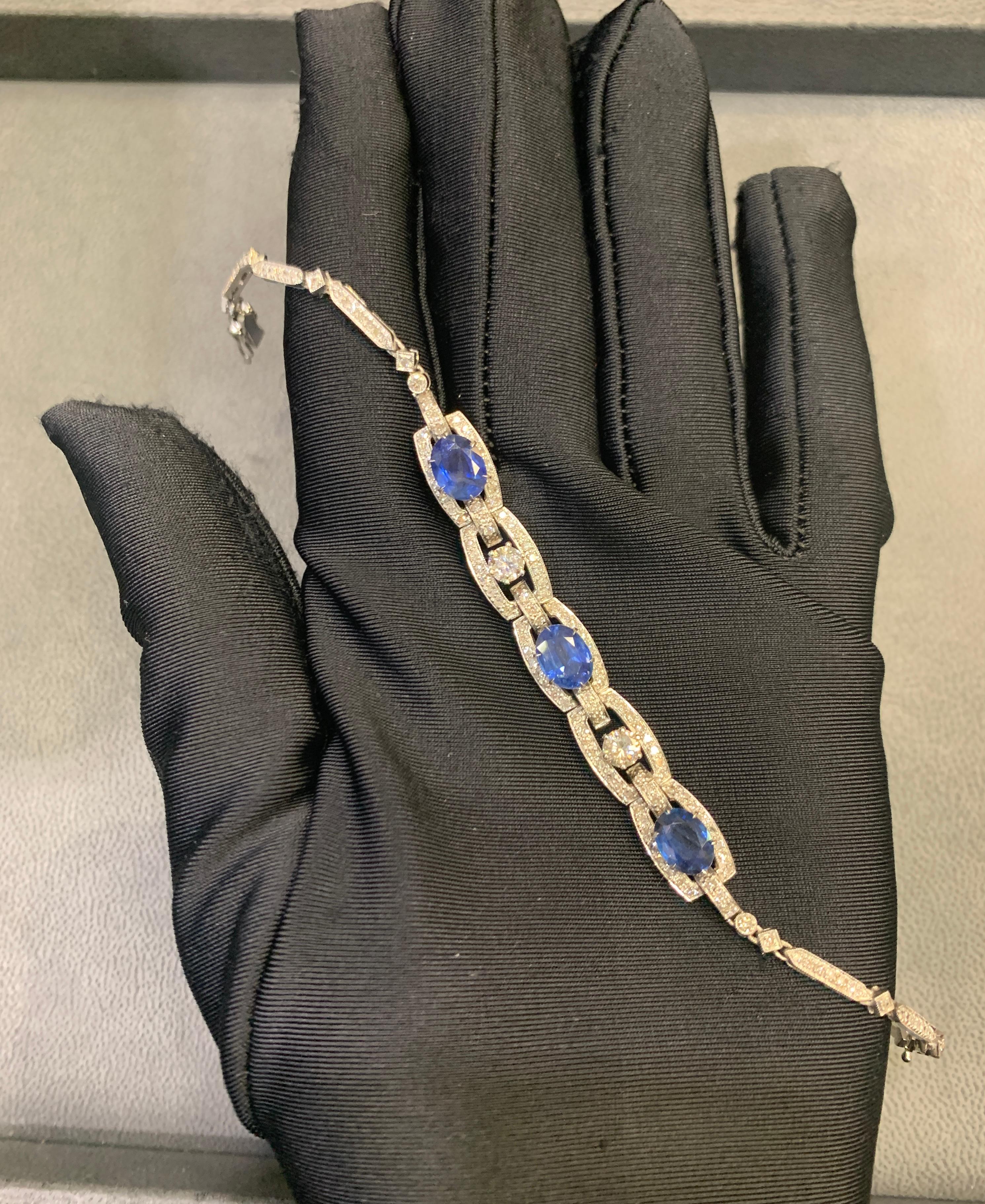Bracciale con zaffiri e diamanti In condizioni ottime in vendita a New York, NY