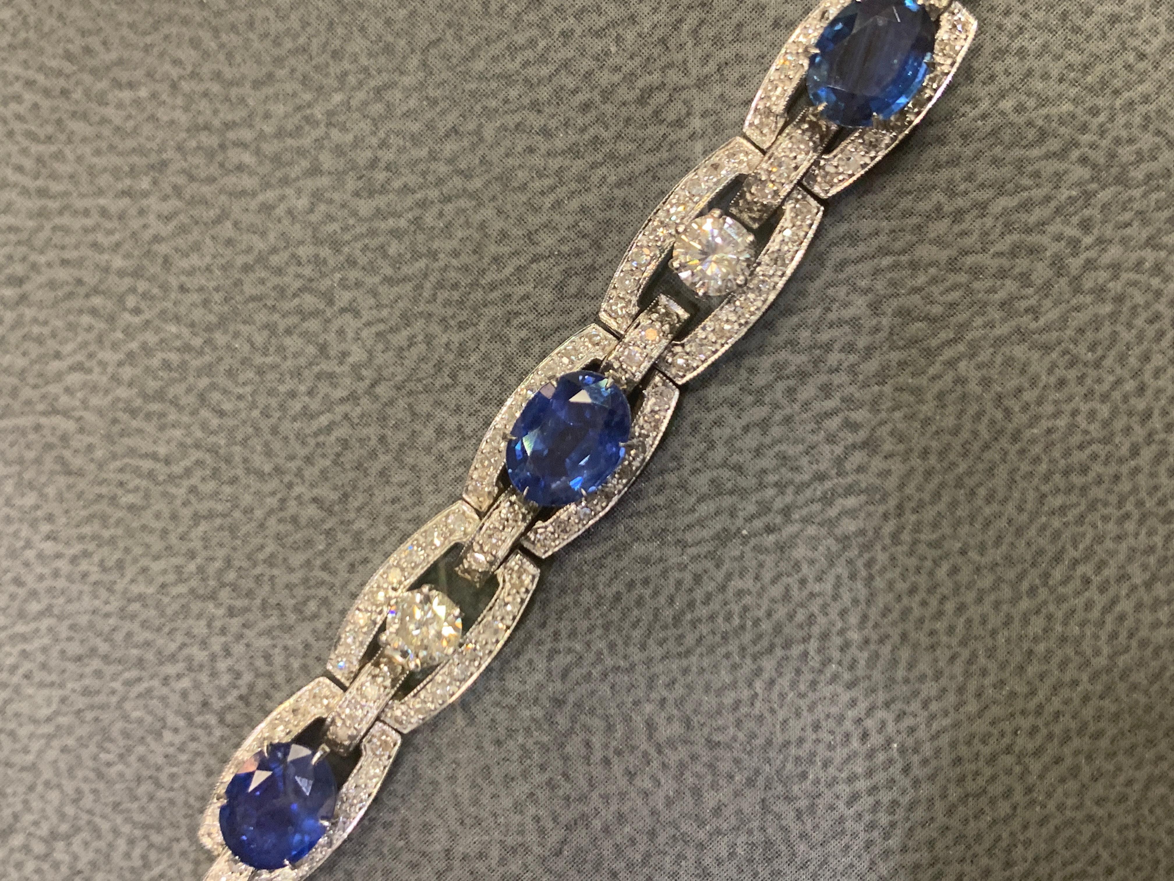 Bracciale con zaffiri e diamanti in vendita 2