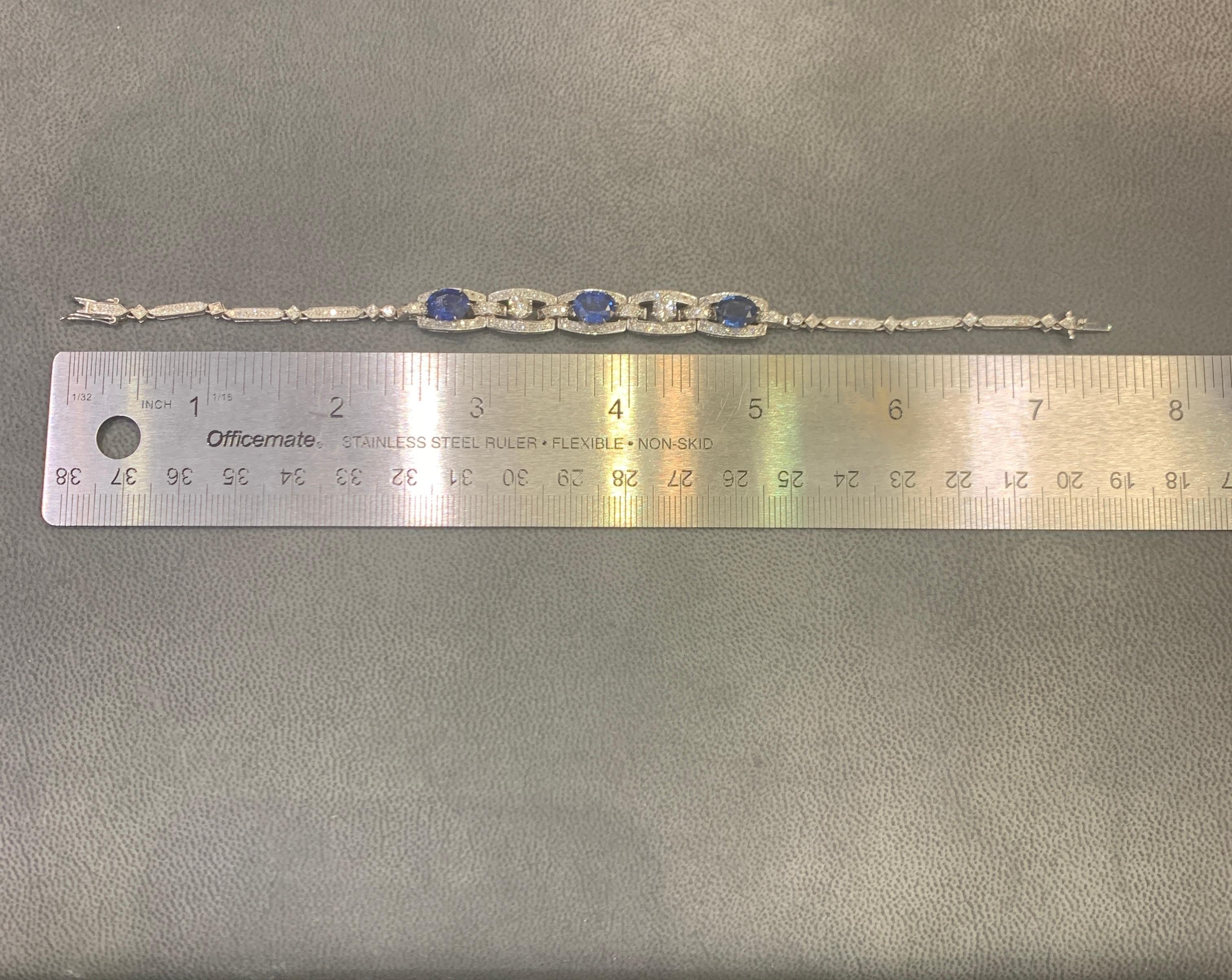 Bracciale con zaffiri e diamanti in vendita 3